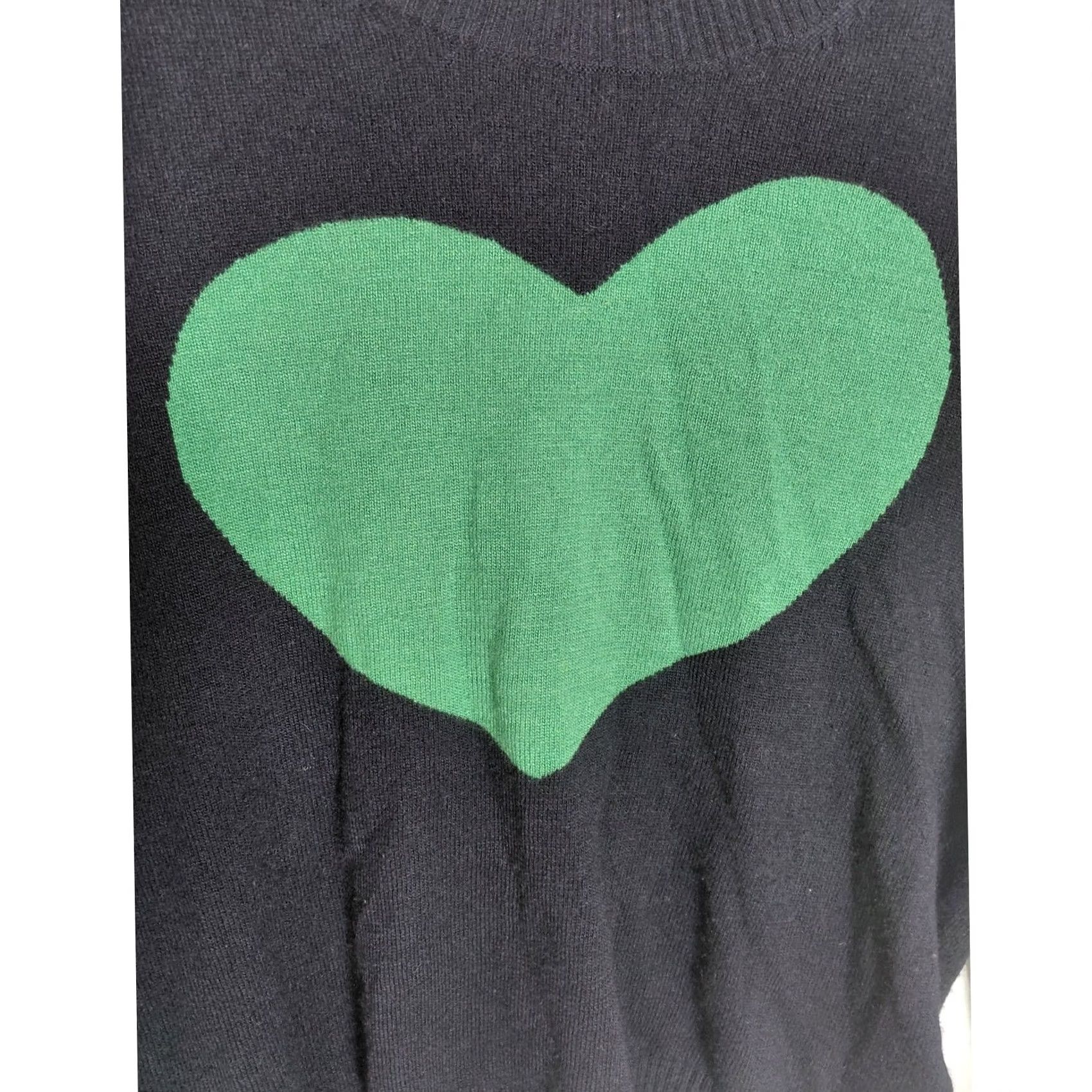 J.Crew J.CREW Wool Cashmere Blend Heart Sweater Black Graphic Print Size M Sweater Womens Casual Pullover Crew Neck Long Sleeve Season Fall Winter 0 Size M / US 6-8 / IT 42-44 - 3 Thumbnail