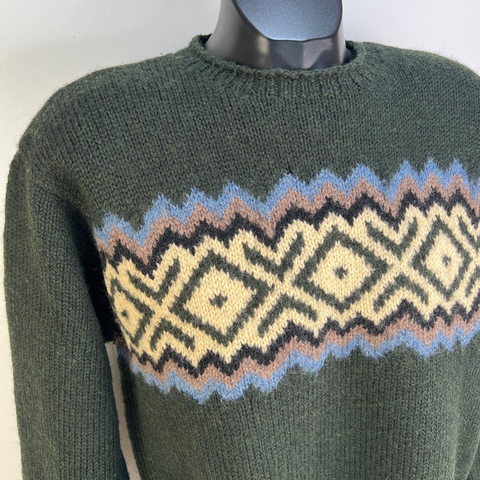J.Crew Vintage J. Crew Chunky Wool Sweater Crewneck Green Size US M / EU 48-50 / 2 - 2 Thumbnail