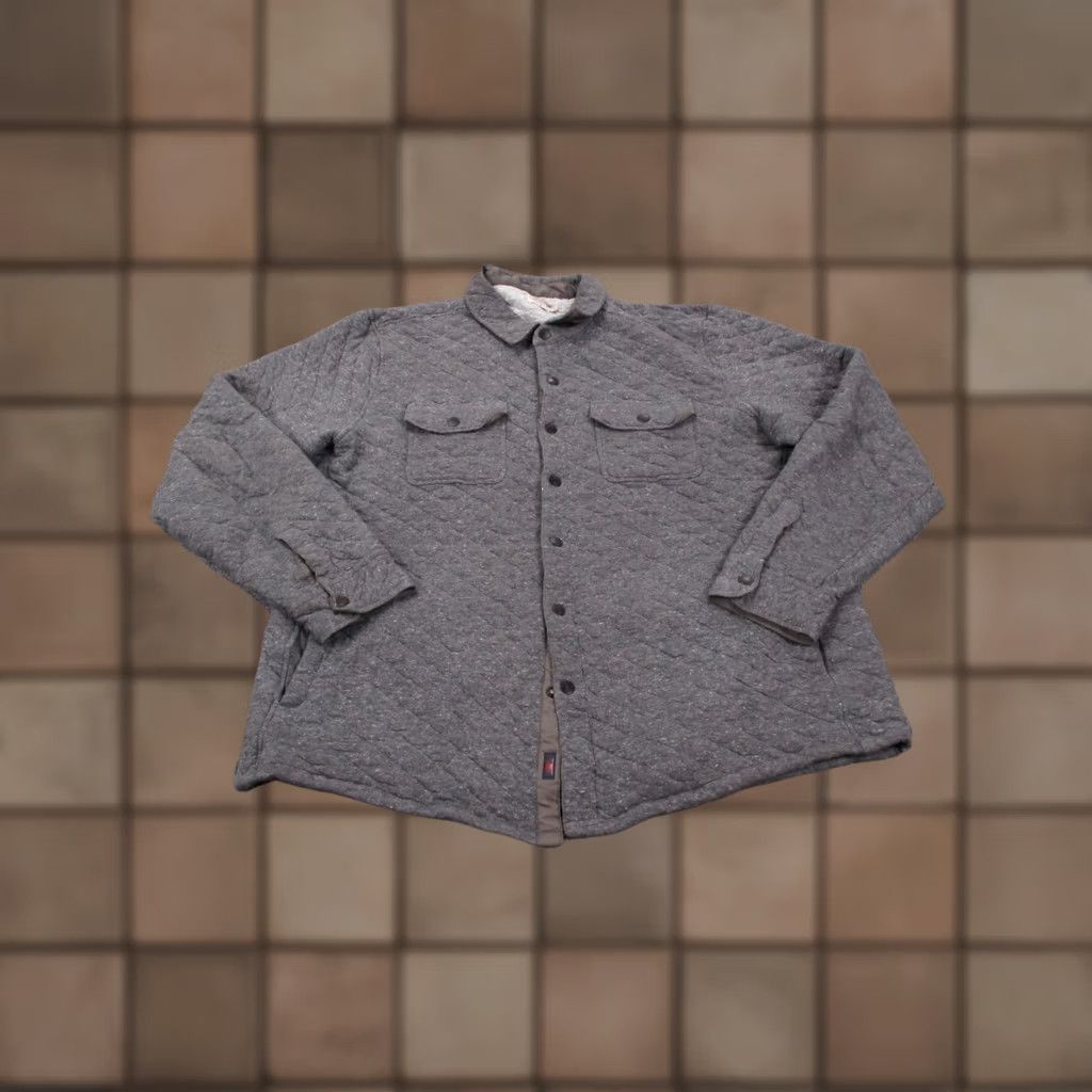 Faherty Faherty Jacket Mens XL Gray Quilted Lightweight Workwear Shacket Barn Coat Size US XL / EU 56 / 4 - 1 Thumbnail