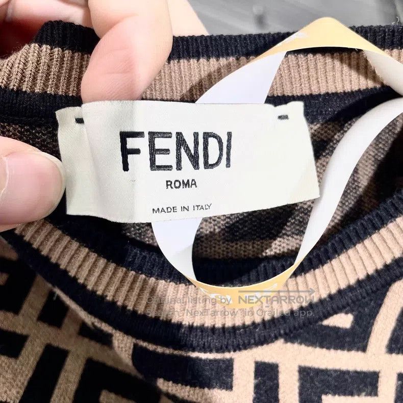 Fendi Fendi Double F Full Print Knit Short Sleeve Size XS / US 0-2 / IT 36-38 - 3 Thumbnail
