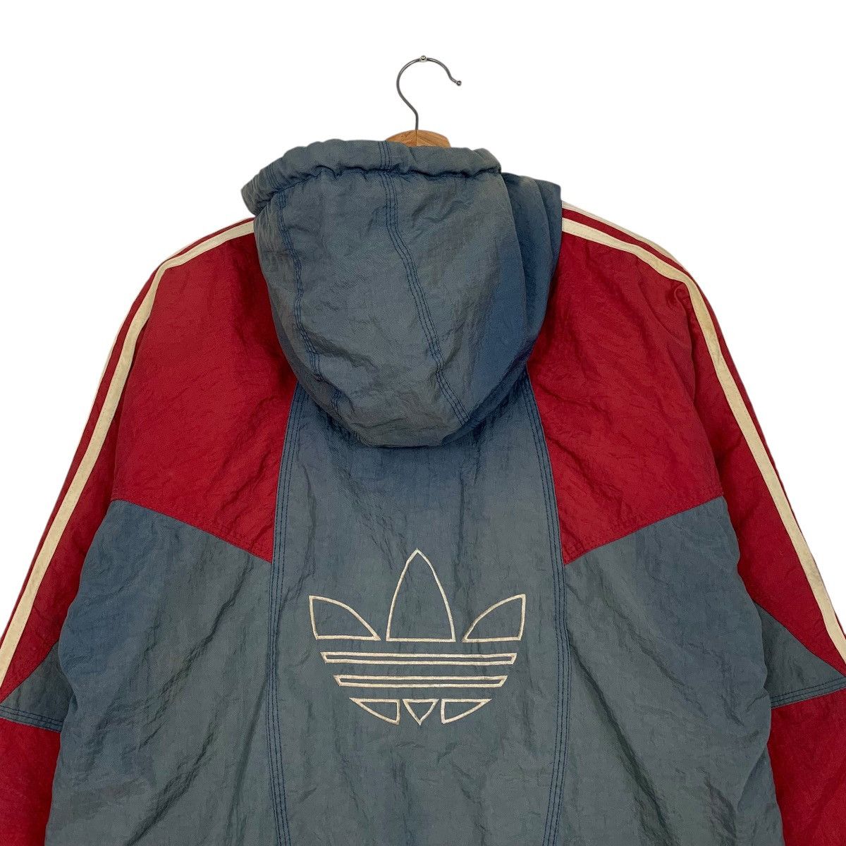 Adidas Vintage Adidas Big Logo Two Tones Windbreaker Jacket Size US XL / EU 56 / 4 - 8 Thumbnail