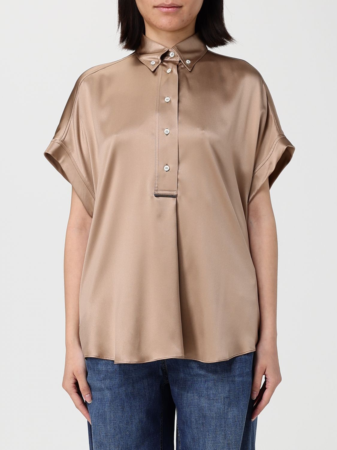 Brunello Cucinelli Brunello Cucinelli Shirt Woman Bronze Size M / US 6-8 / IT 42-44 - 1 Thumbnail