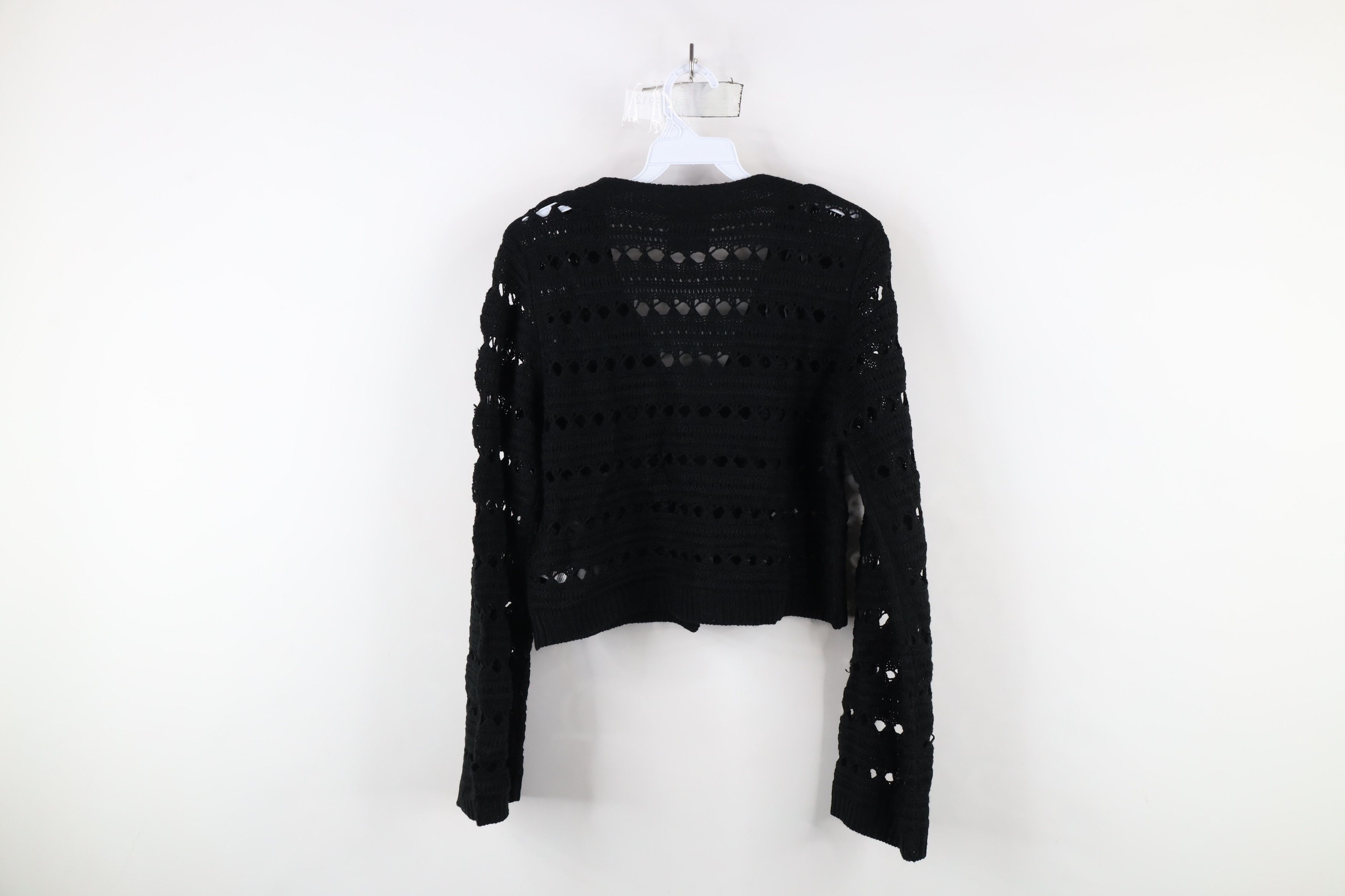 Vintage Vintage Y2K Baby Doll Cropped Crochet Cardigan Sweater Size L / US 10 / IT 46 - 10 Thumbnail