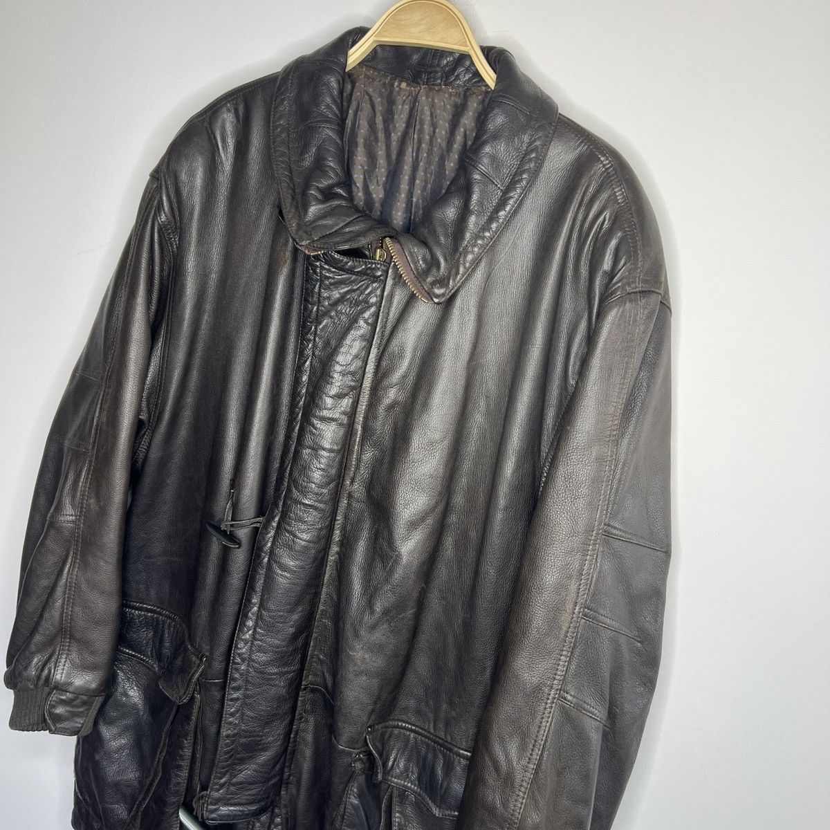 Hugo Boss Vintage 90s y2k Hugo Boss Leather Jacket Coat Calfskin Sz 52 Size US L / EU 52-54 / 3 - 3 Thumbnail