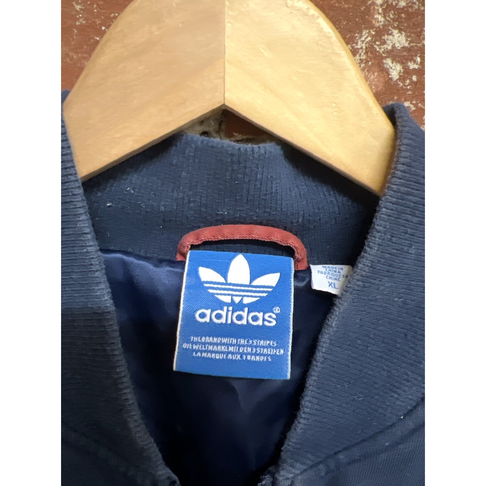 Adidas Adidas Originals Mens Blue Red Full Zip Varsity Jacket XL Size US XL / EU 56 / 4 - 3 Thumbnail