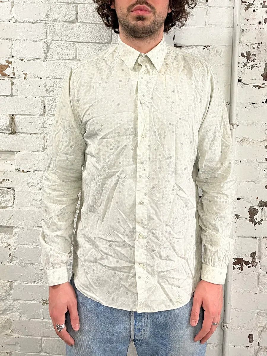 Louis Vuitton Louis Vuitton White Detailed Abstract Shirt Size US M / EU 48-50 / 2 - 2 Thumbnail