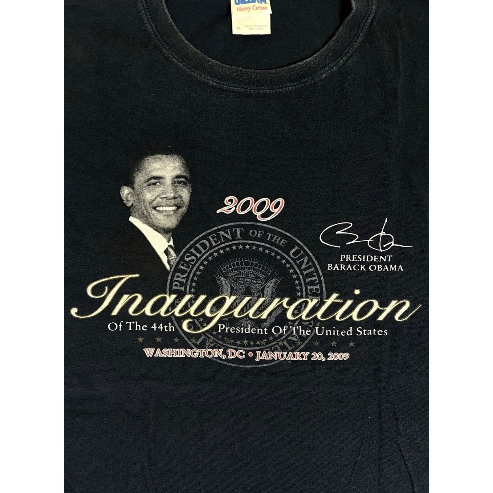 Gildan Obama Inauguration Day Navy T Shirt Men's XL | Gildan USA Patriotic No N/A Size US XL / EU 56 / 4 - 2 Thumbnail
