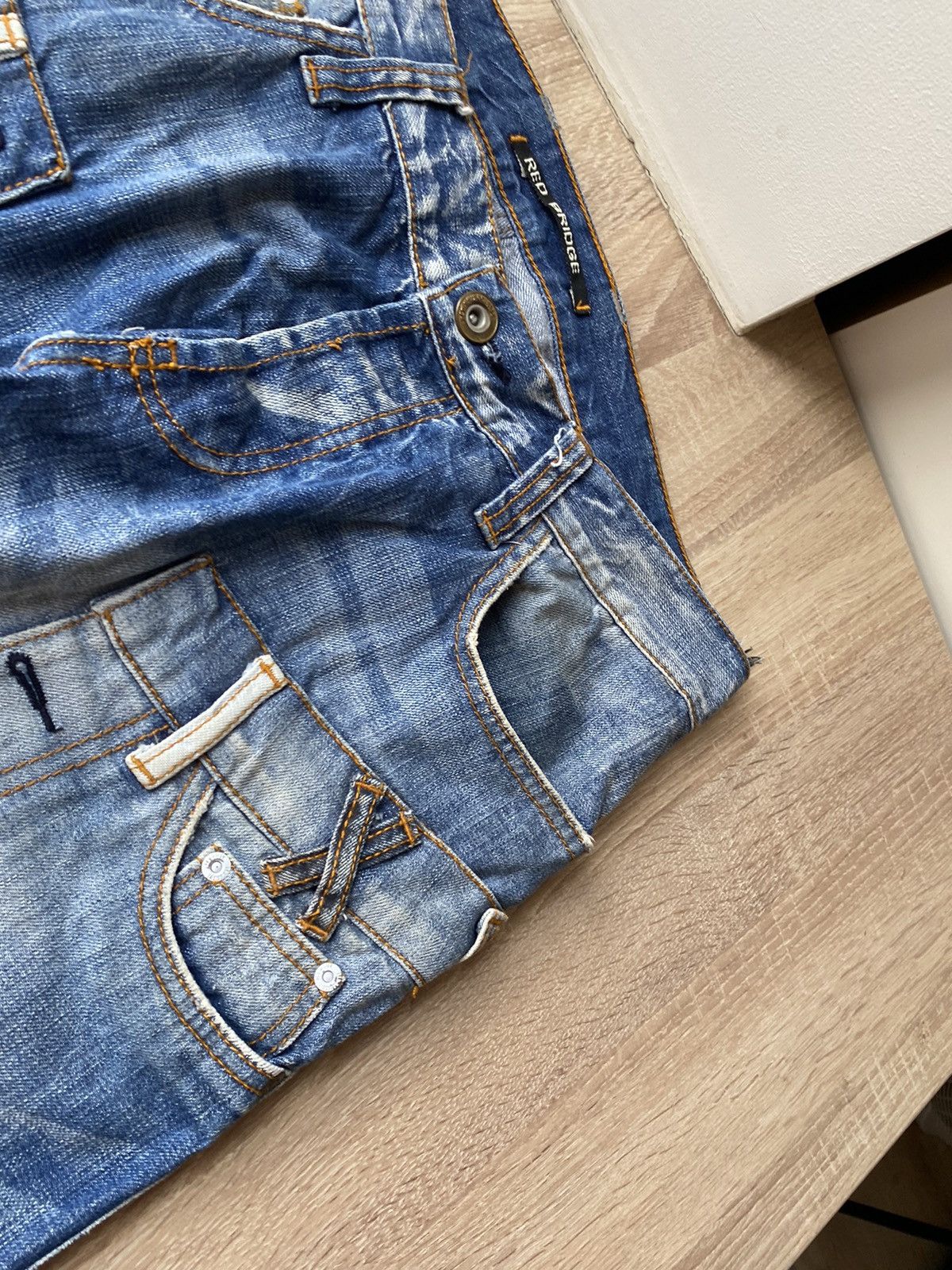 If Six Was Nine × Le Grande Bleu (L.G.B.) × Vintage Vintage Fly 53 Washed Distressed Wide Leg Denim Jeans pants Size US 36 / EU 52 - 4 Thumbnail