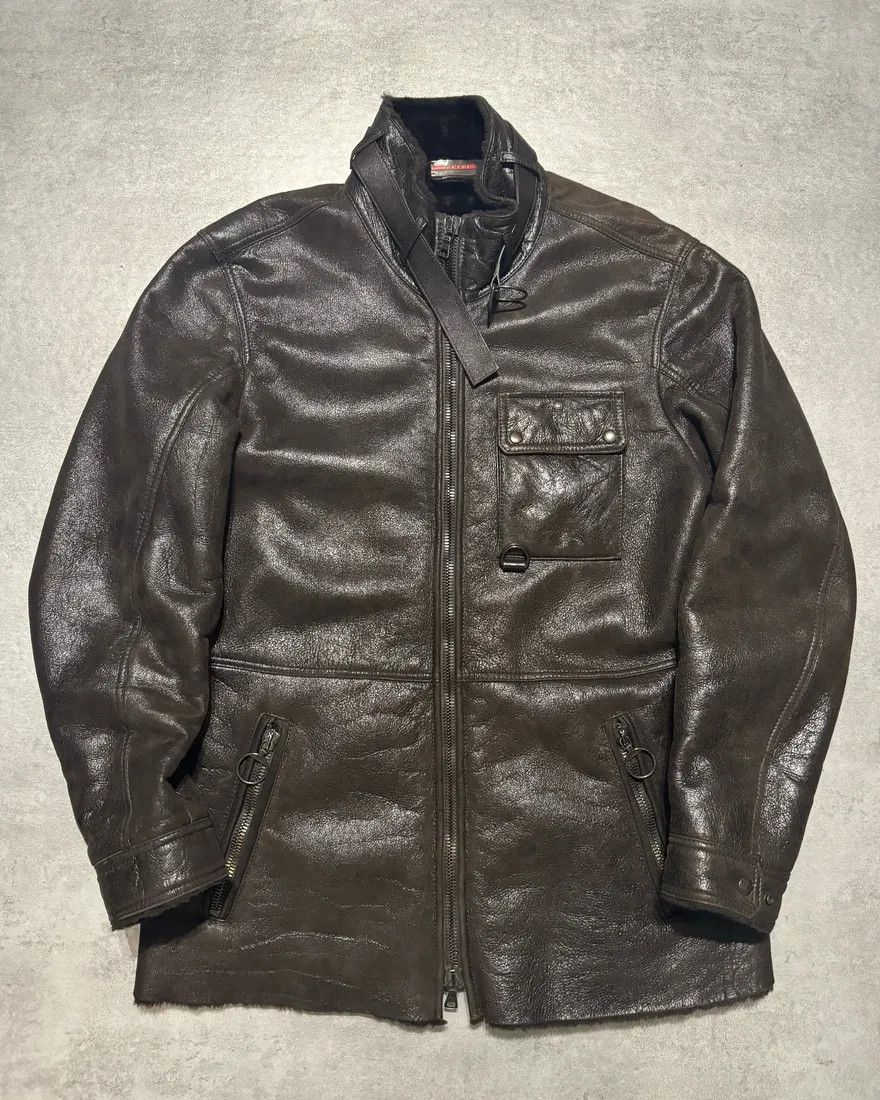 Prada × Vintage 2000s Prada Imperialist Fur Brown Leather Jacket Size US M / EU 48-50 / 2 - 1 Thumbnail