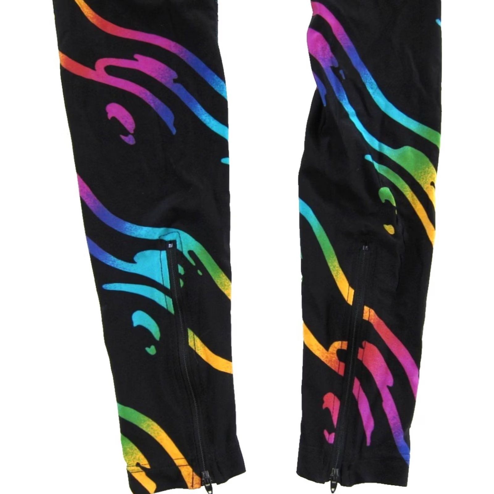 Nike VINTAGE NIKE Leggings Women M Black Geometric Padded Ankle Zip Drawstring Casual 90s Shine Nike Size 32" / US 10 / IT 46 - 7 Thumbnail