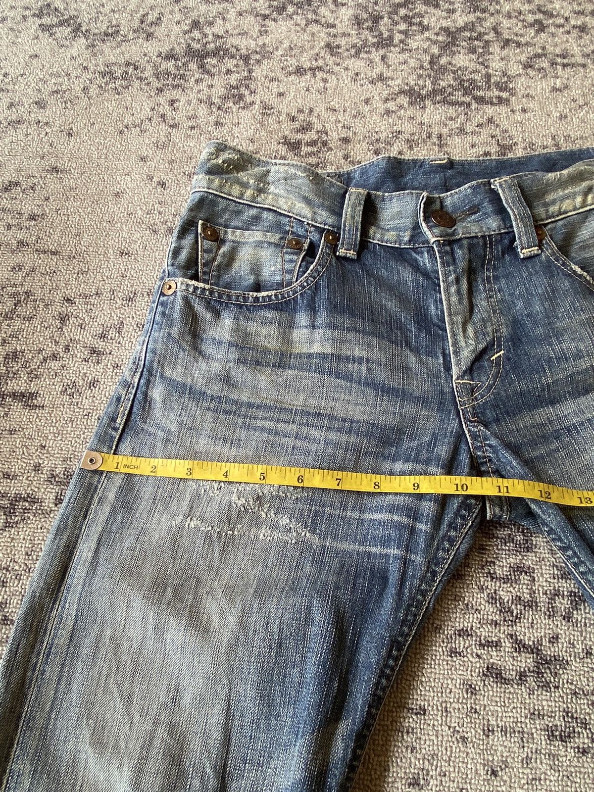 Edwin Y2k Edwin 503 blue trip distressed bootcut jeans Size US 32 / EU 48 - 11 Thumbnail