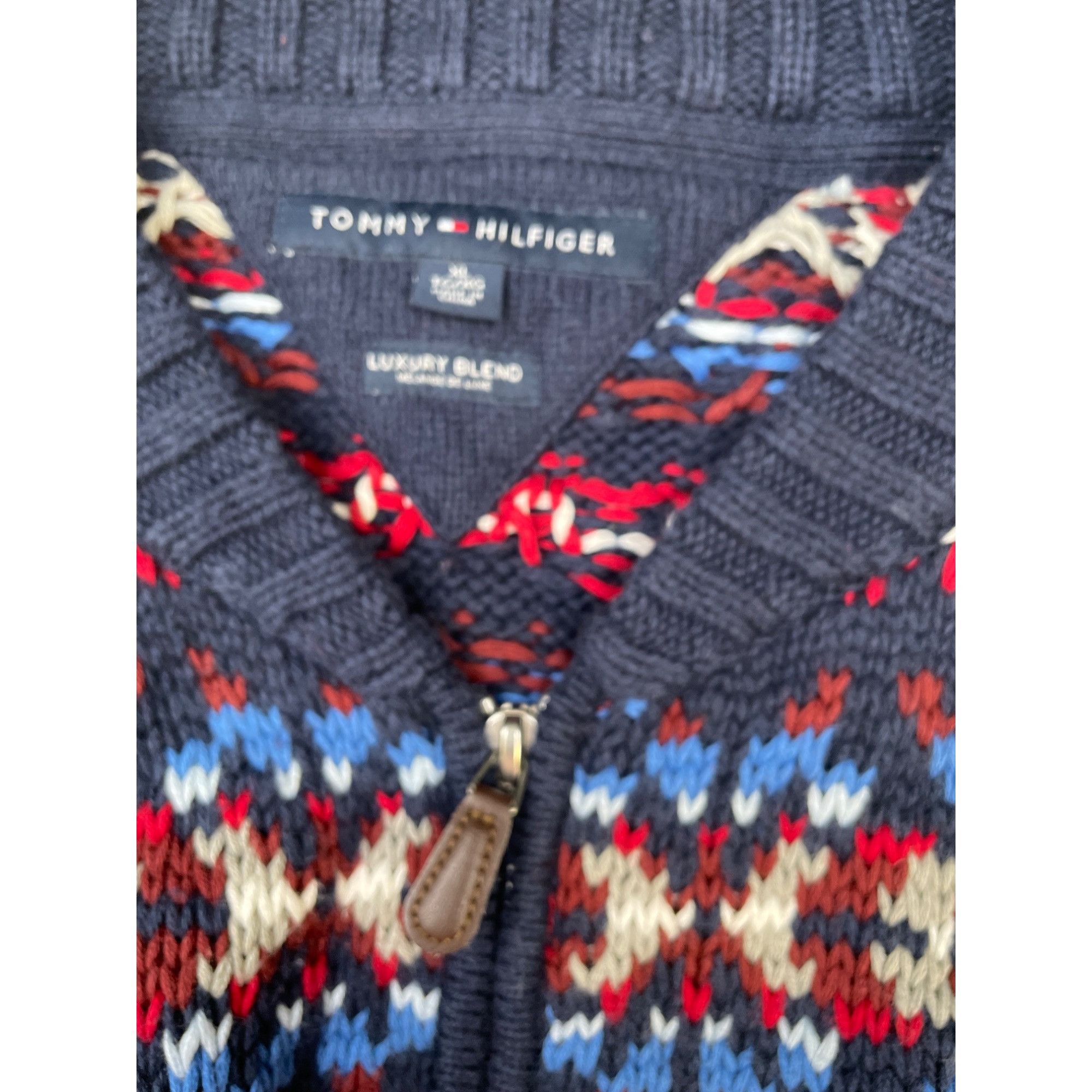 Tommy Hilfiger Tommy Hilfiger Men's Blue Full Zipper Knit Sweater Size XL S Size US XL / EU 56 / 4 - 4 Thumbnail