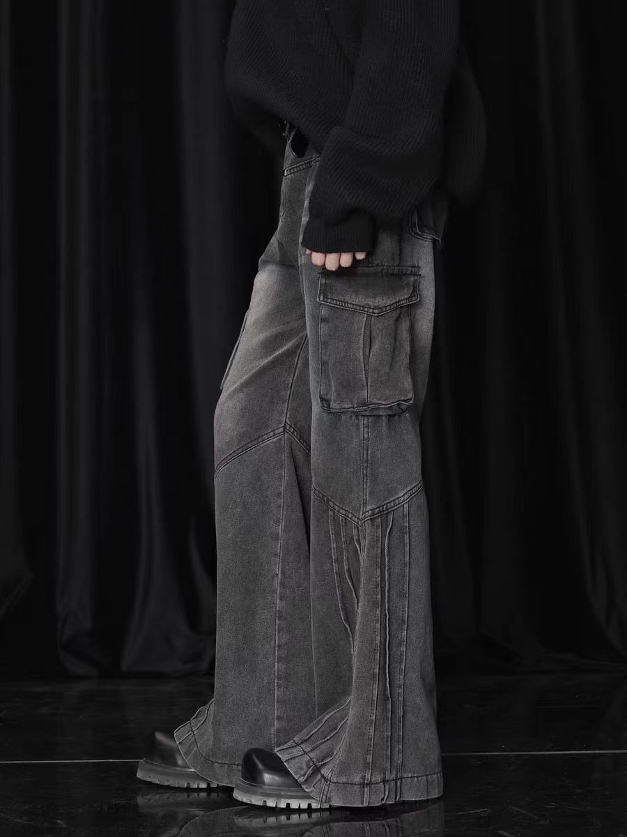 Japanese Brand × Jean Washed vintage side pocket design bootcut baggy jeans Size US 34 / EU 50 - 4 Thumbnail
