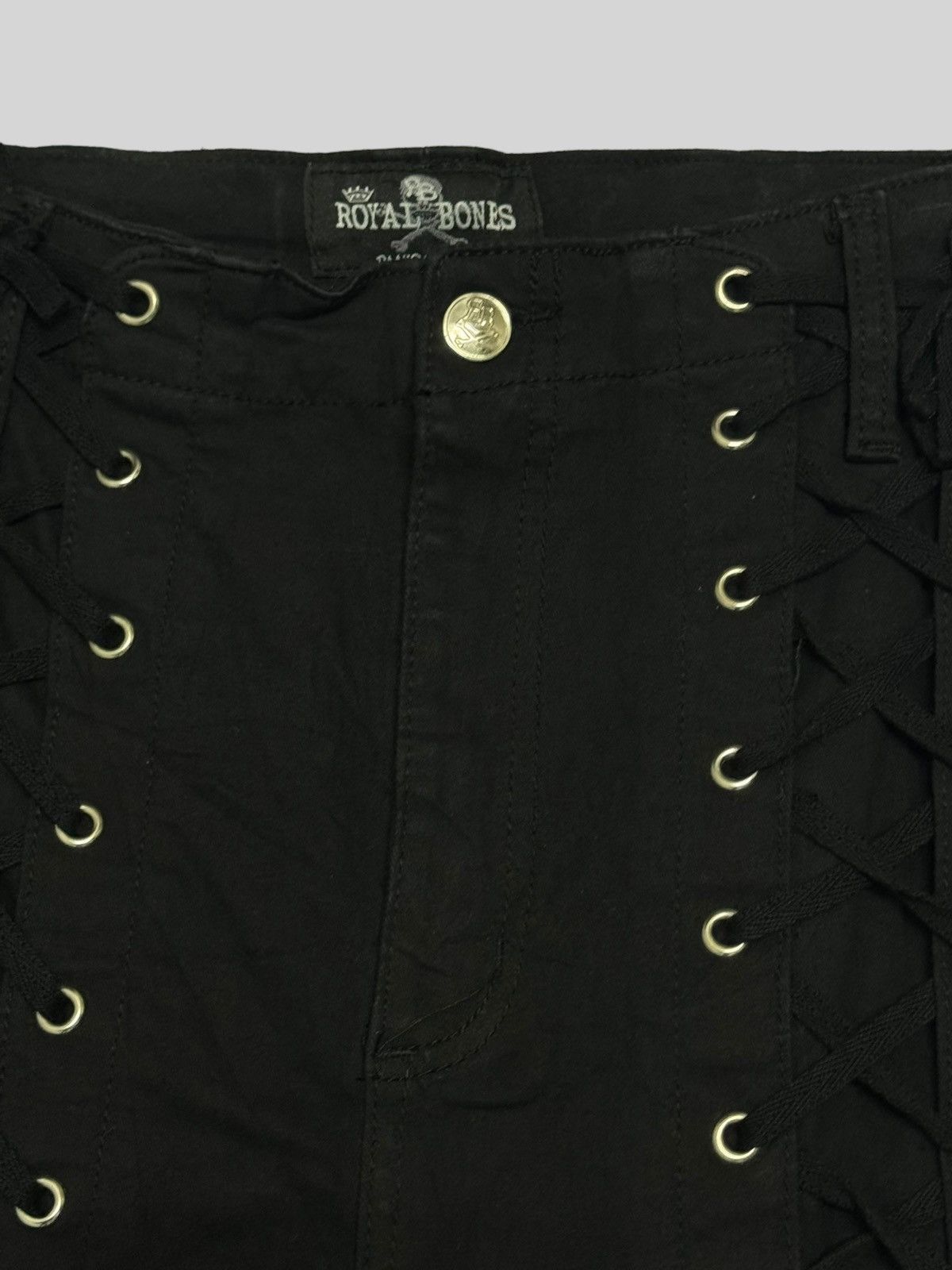 Tornado Mart ROYAL BONES LACED PUNK SEXY BONDAGE STYLE PANT Size US 33 - 8 Thumbnail