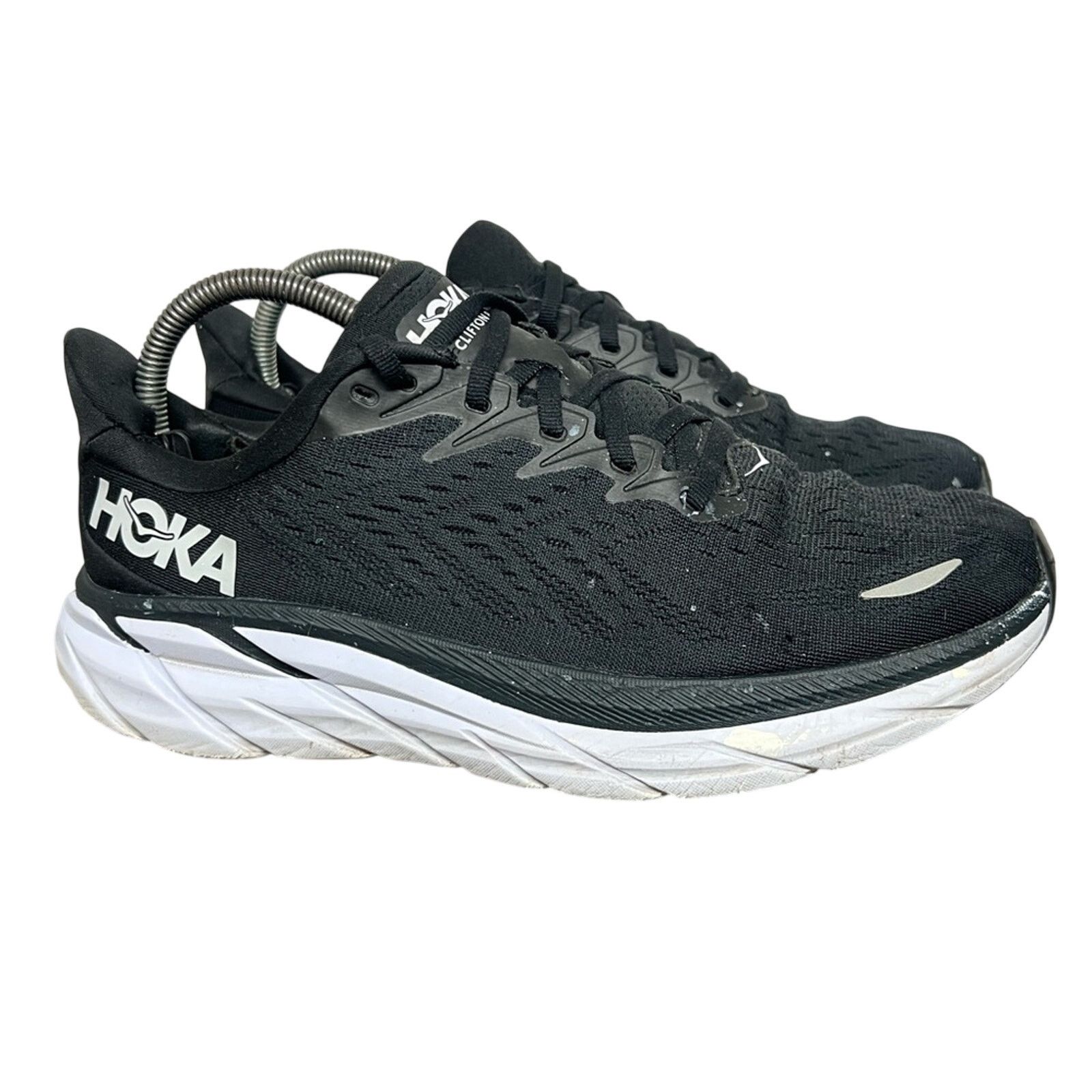 Hoka Hoka One One Clifton 8 Shoes Black White Running Women Size US 9 / IT 39 - 4 Thumbnail