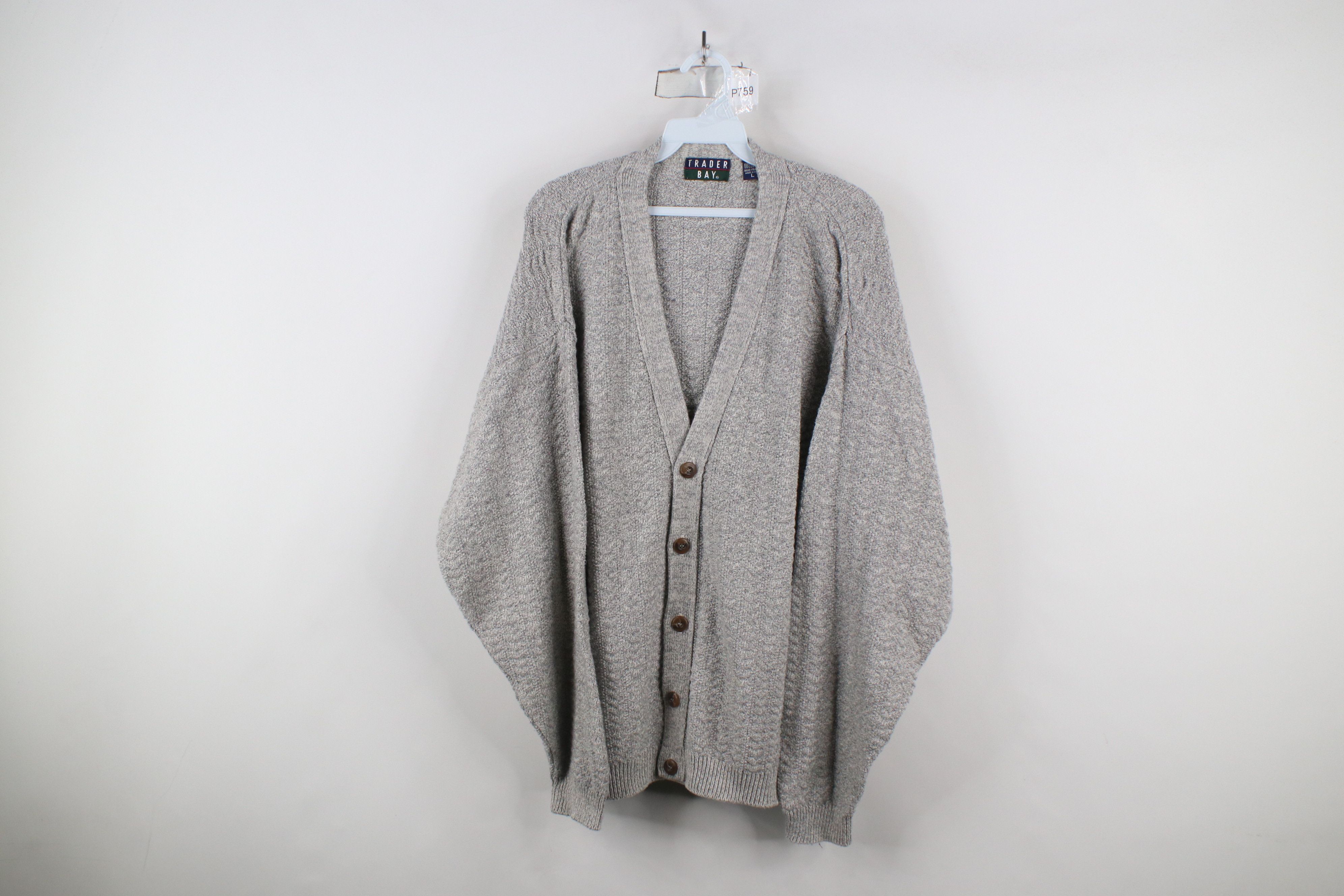 Vintage Vintage 90s Streetwear Cotton Knit Cardigan Sweater USA Size US L / EU 52-54 / 3 - 1 Thumbnail