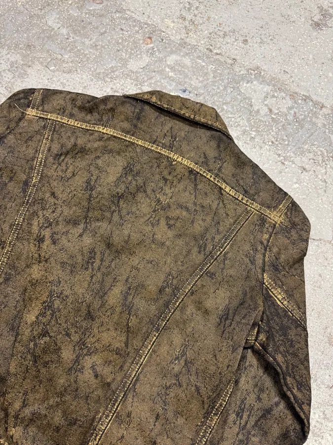 Vintage 2000s Plein Sud Olive Painted Effect Eroded Jacket Size S / US 4 / IT 40 - 8 Thumbnail