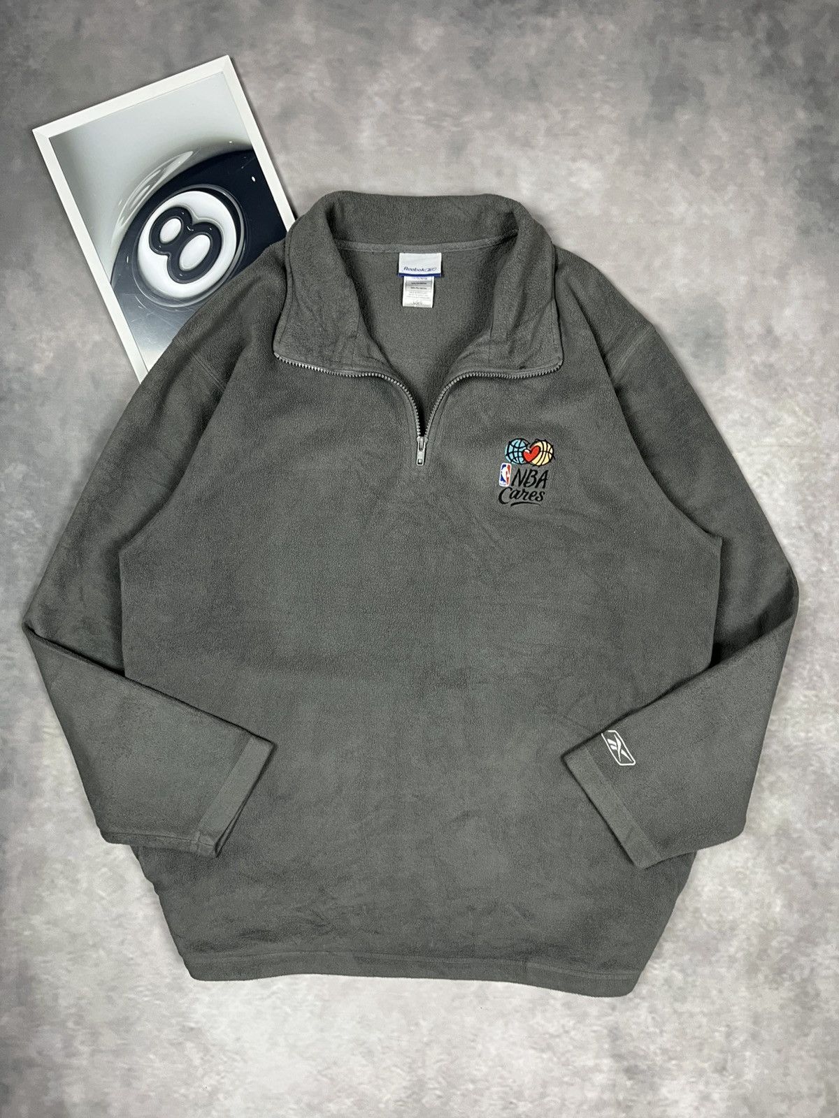 Reebok Vintage Reebok NBA Cares 1/4 Zip Fleece Pullover Grey Mens L Size US XL / EU 56 / 4 - 2 Thumbnail