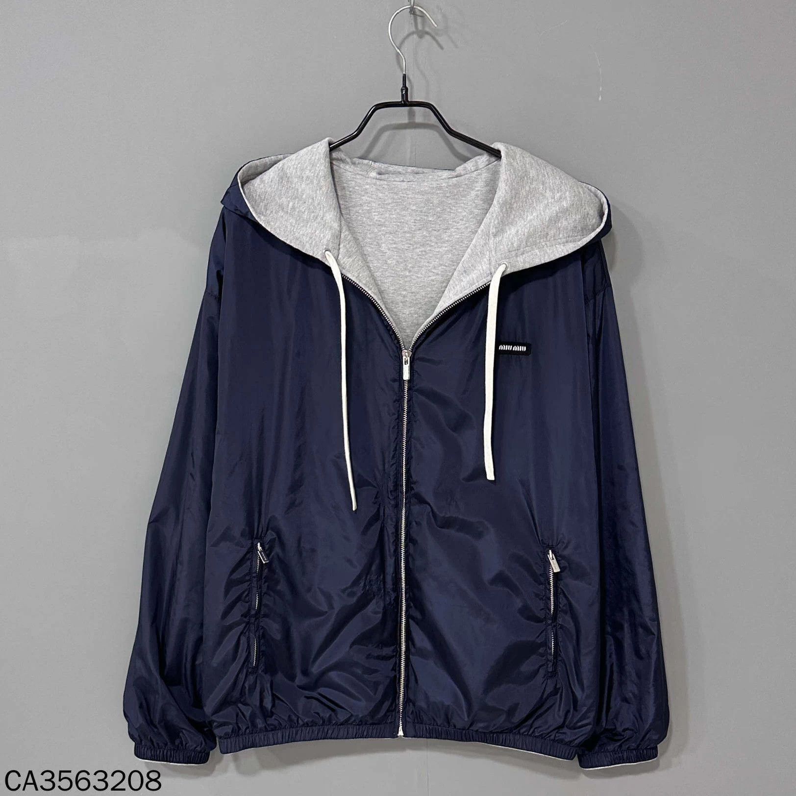 Miu Miu MIUMIU 25fw double logo jacket blue 40 98 zip snag Size M / US 6-8 / IT 42-44 - 4 Thumbnail