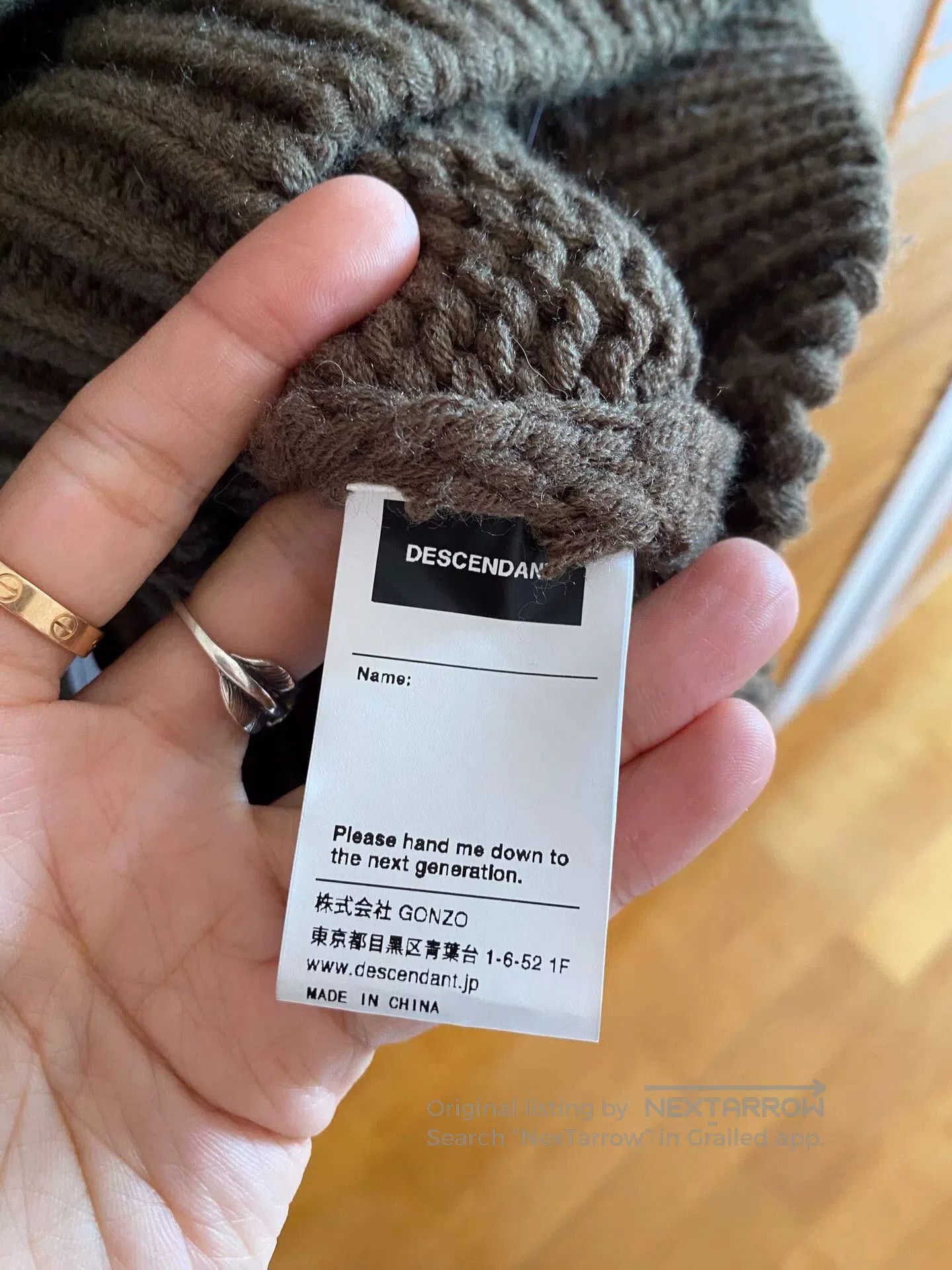 Descendant vintage descendent knitted sweater in olive green. Size US M / EU 48-50 / 2 - 5 Thumbnail