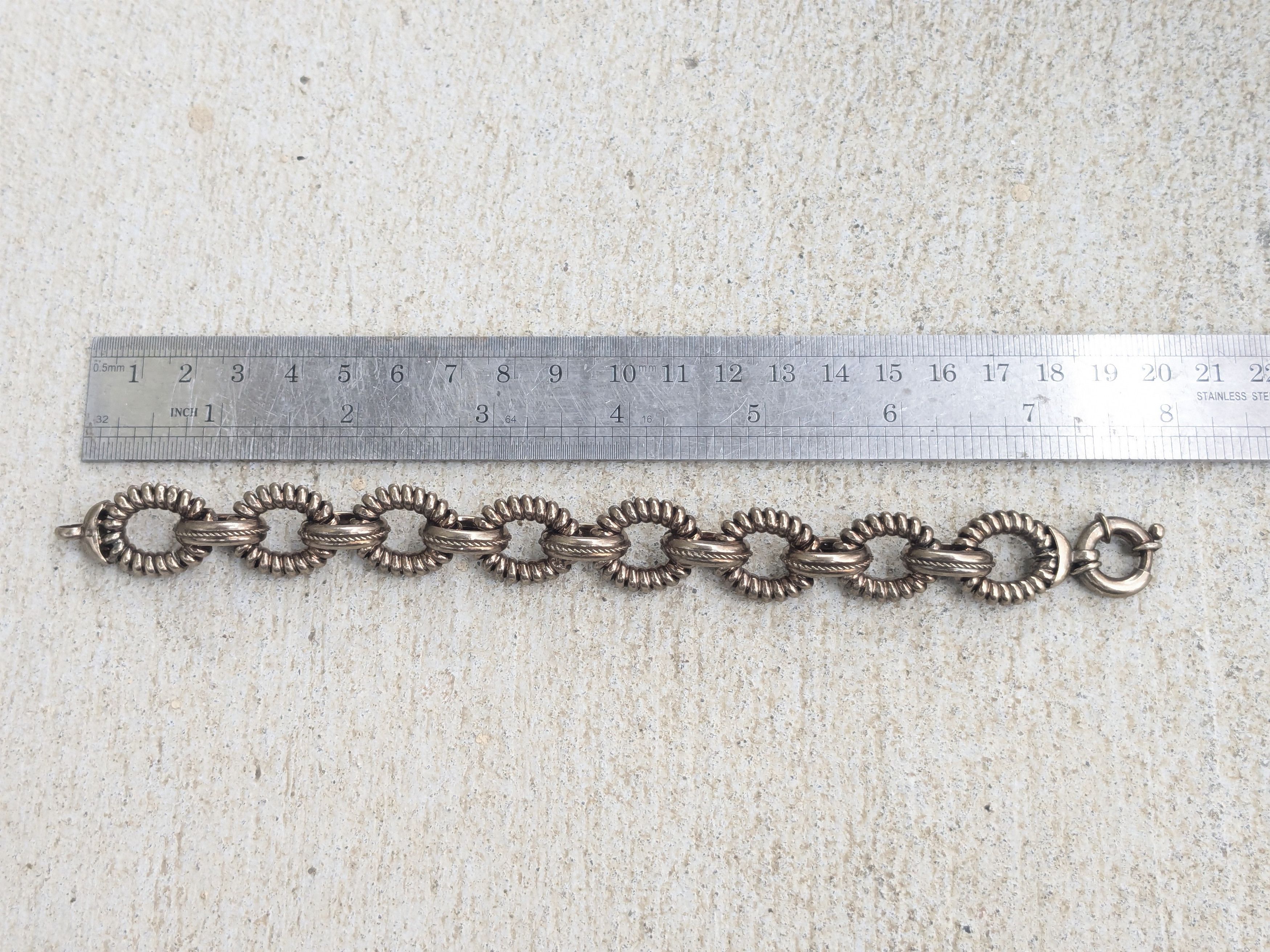 Jewelry Vintage Sterling Silver Bracelet Oval Thick Chunky 7.75 Size ONE SIZE - 11 Thumbnail