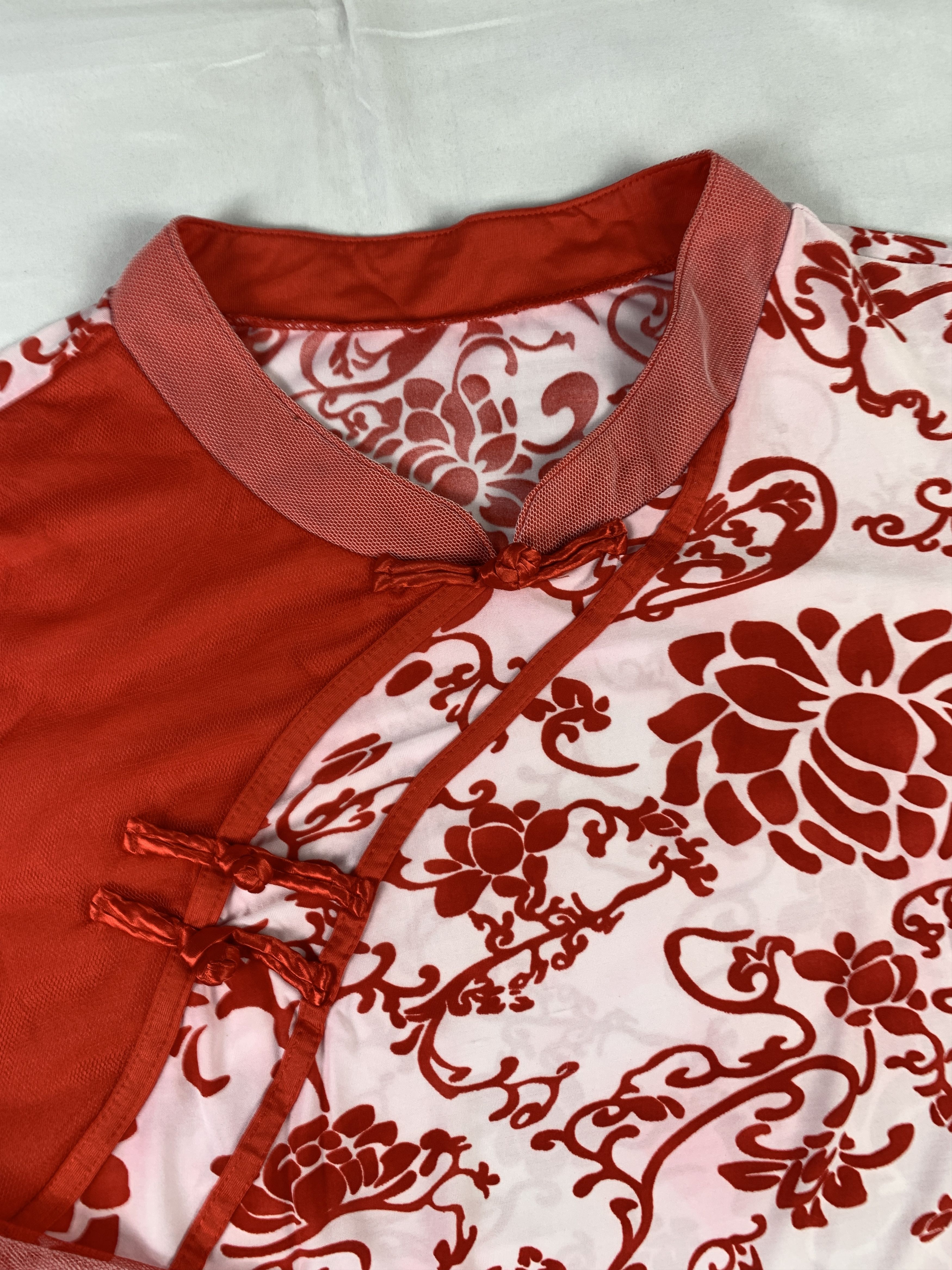 Japanese Brand Flower Cheongsam Flare Sleeves Top (M) Size M / US 6-8 / IT 42-44 - 5 Thumbnail
