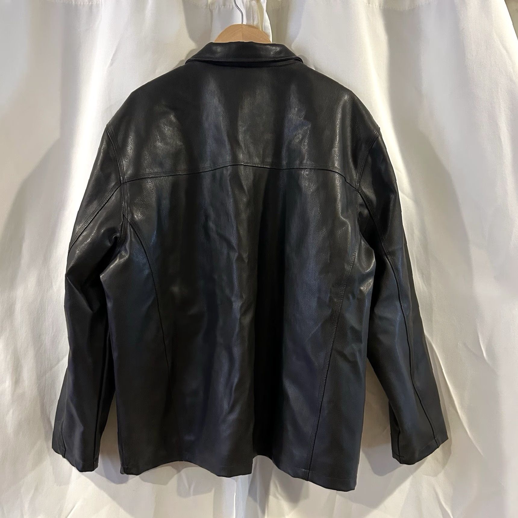 Vintage US Polo Assn Faux Leather Jacket Coat Black Men's 2XL Quilt Lining Zip Closure Mid-Length Lined Polyester Jacket Mens Black 2XL Size US XXL / EU 58 / 5 - 4 Thumbnail