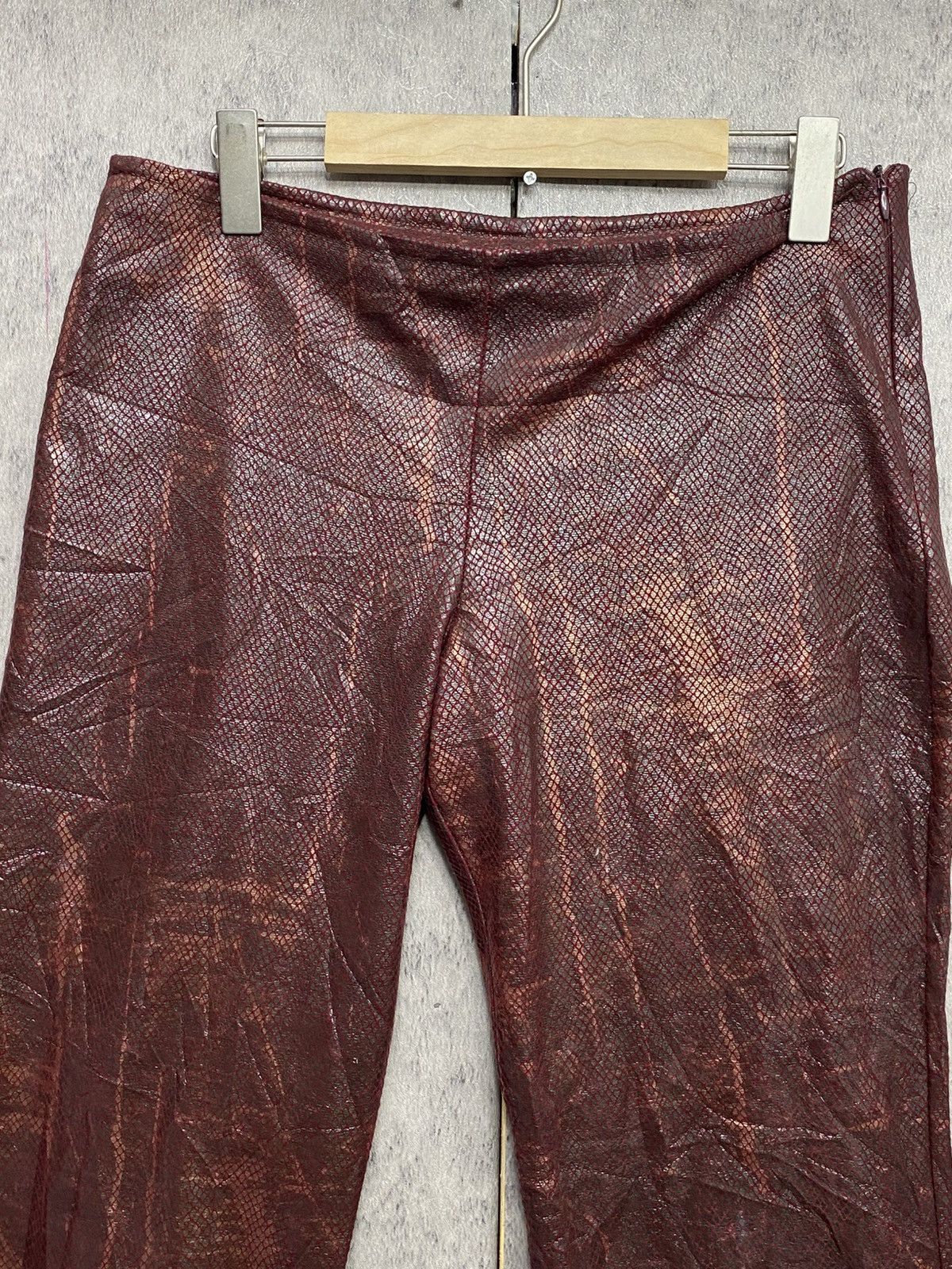 If Six Was Nine rare! Flared handmade pants like snake skin made italy Size 32" / US 10 / IT 46 - 2 Thumbnail