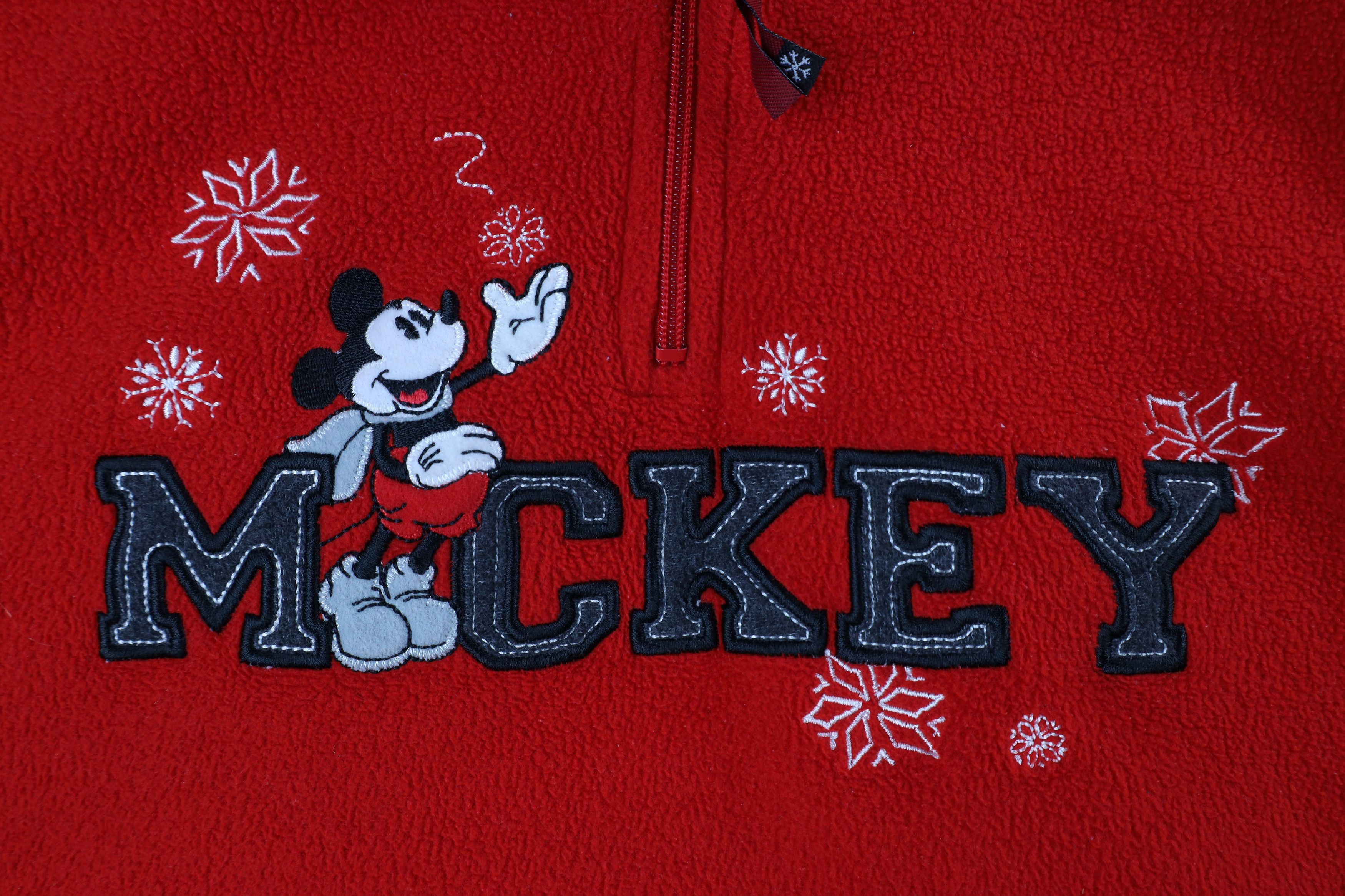 Disney × Vintage Vintage Disney Snowflake Mickey Mouse Fleece Sweater Size XL / US 12-14 / IT 48-50 - 5 Thumbnail