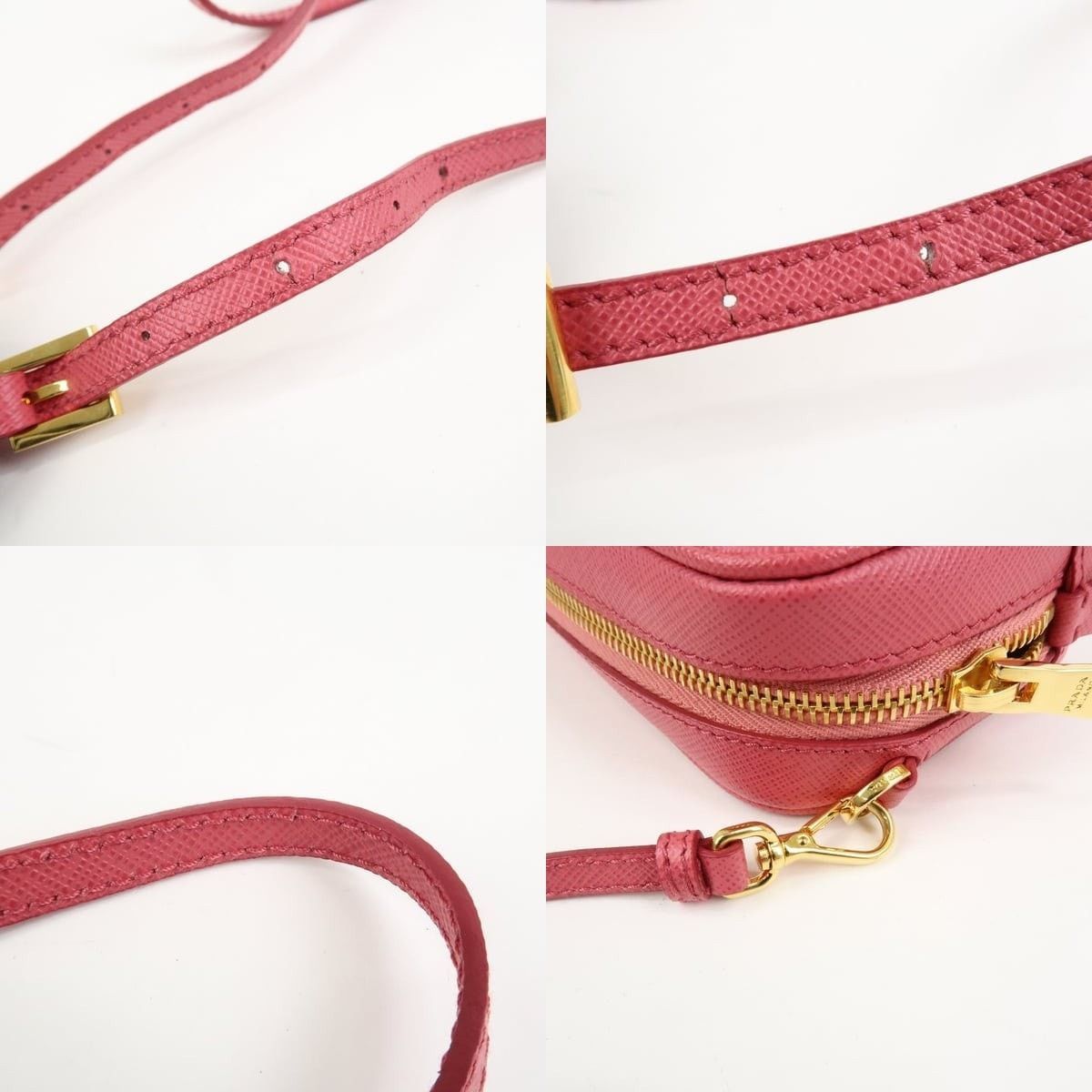 Prada Prada Saffiano Ribbon Mini Camera Crossbody Bag Pink Size ONE SIZE - 4 Thumbnail