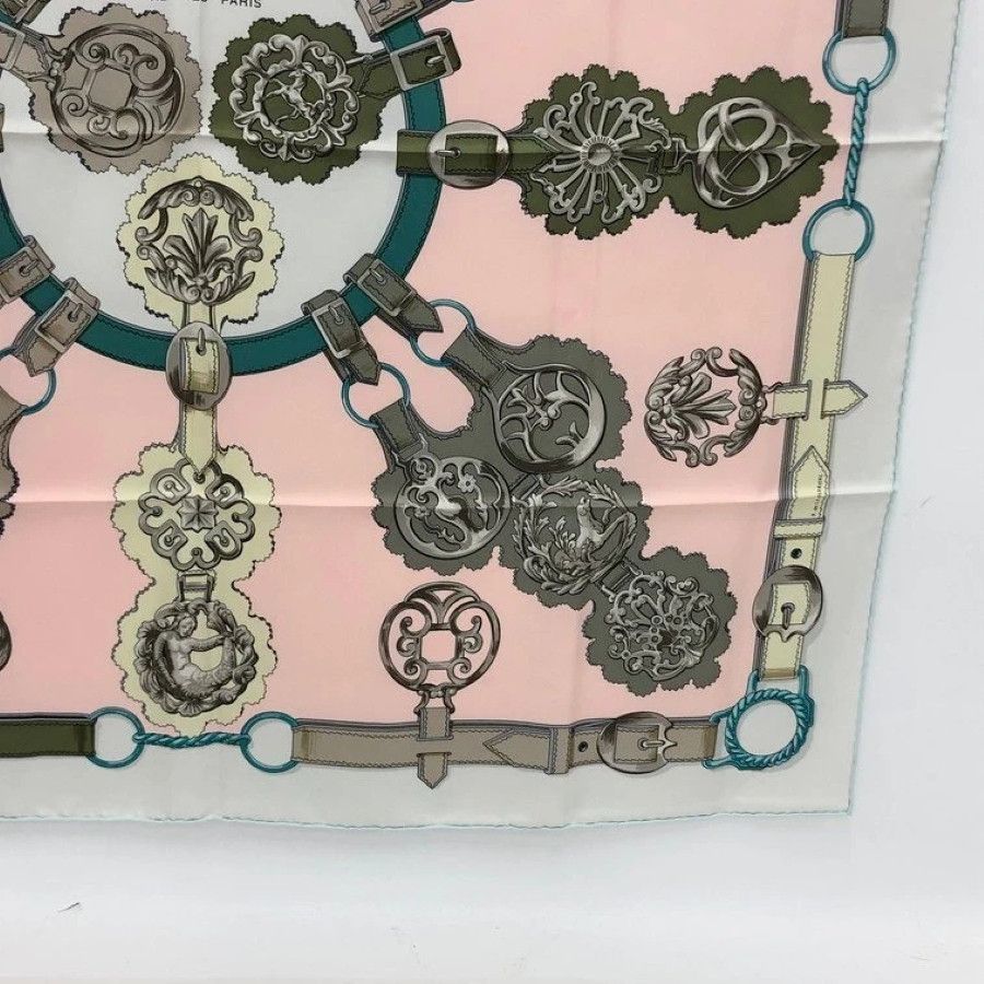 Hermes Hermès “Cuivreries” Carré Silk Scarf 90x90 cm Pink, Size ONE SIZE - 5 Thumbnail
