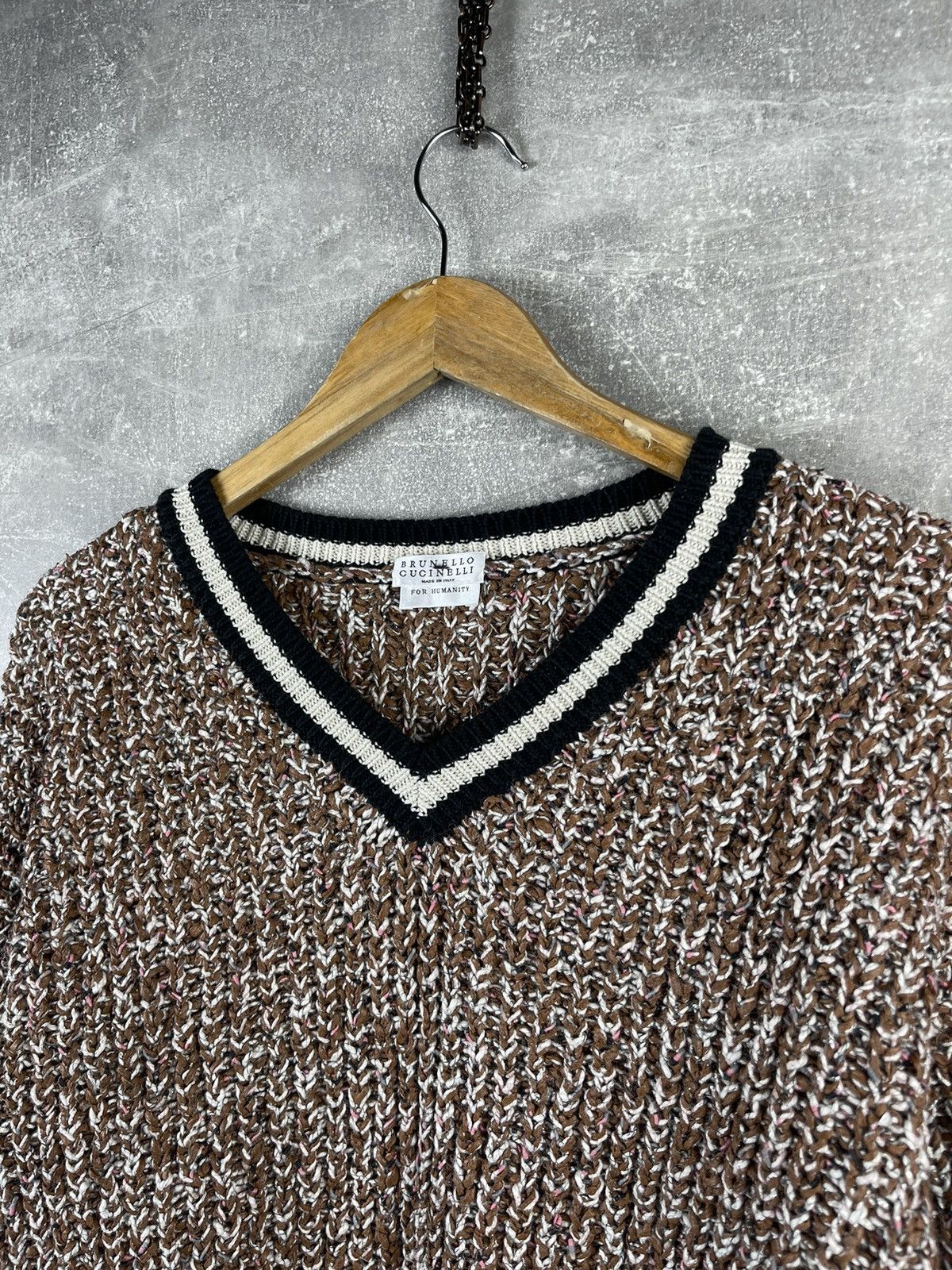 Brunello Cucinelli Brunello Cucinelli for Humanity Cotton/Wool V Neck Sweater Size M / US 6-8 / IT 42-44 - 5 Thumbnail
