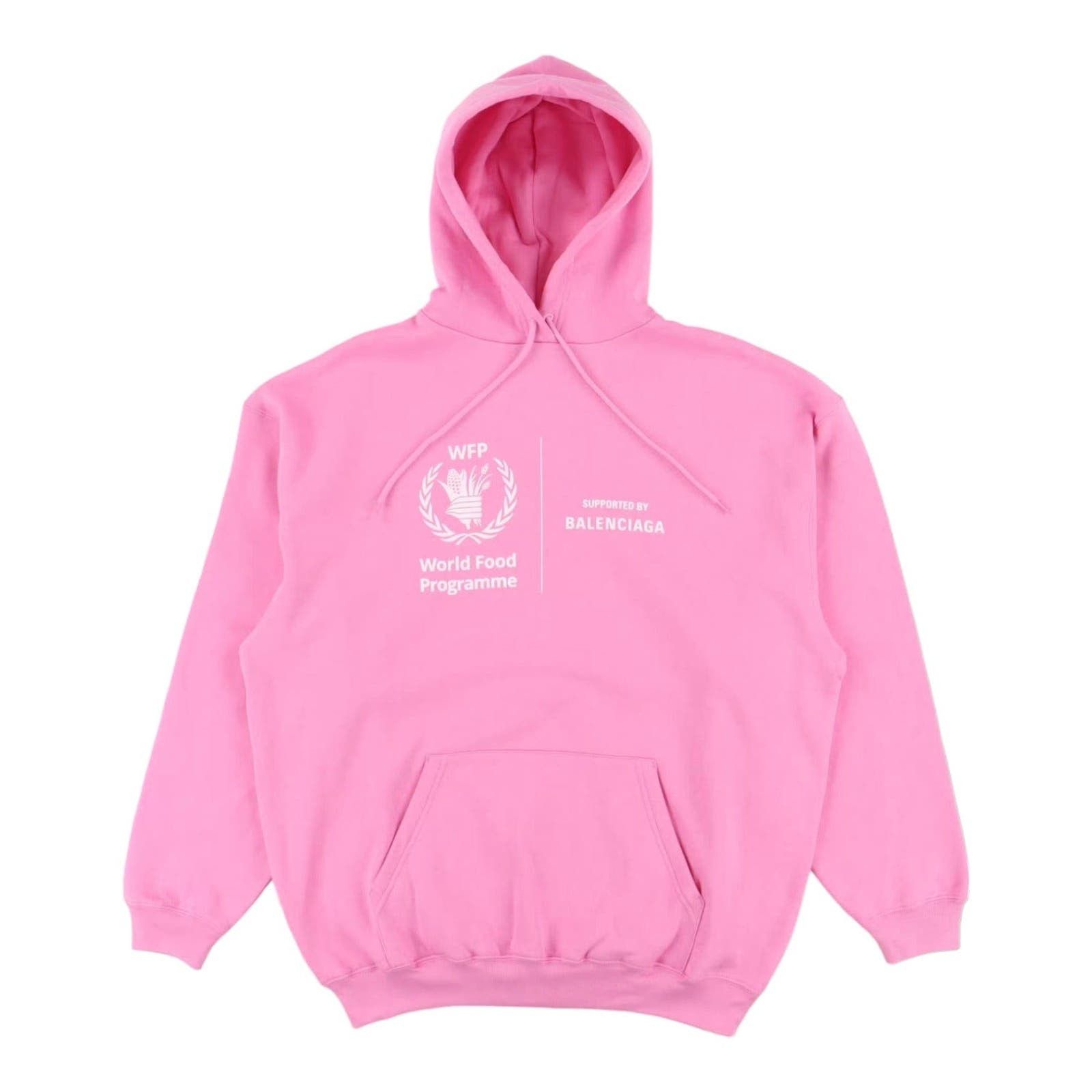 image of Balenciaga World Food Program Hooded Sweatshirt Pink, Men's (Size Small)