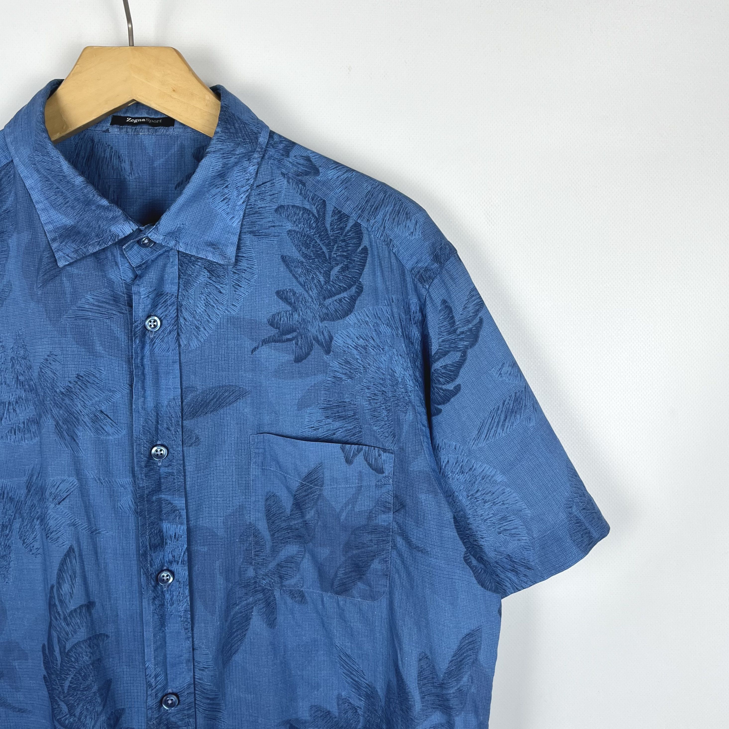 Ermenegildo Zegna Designer Ermenegildo Zegna Button Up Floral Pattern Shirt Size US M / EU 48-50 / 2 - 2 Thumbnail