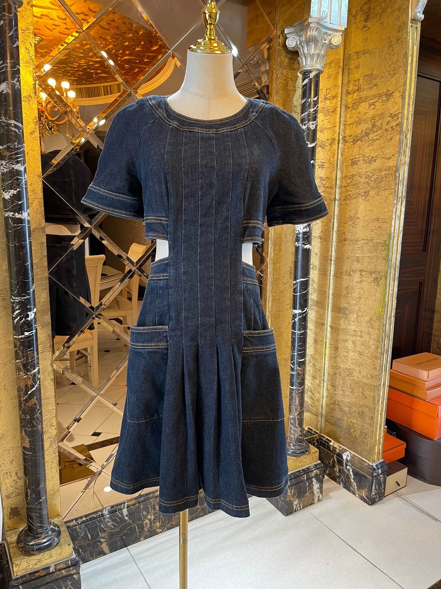 Fendi Fendi Runway Denim Cutout Dress Size US 38 / EU 54 - 1 Thumbnail
