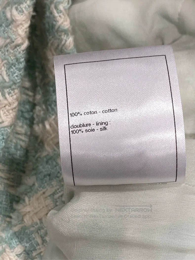 Chanel 23s mint green diamond button jacket