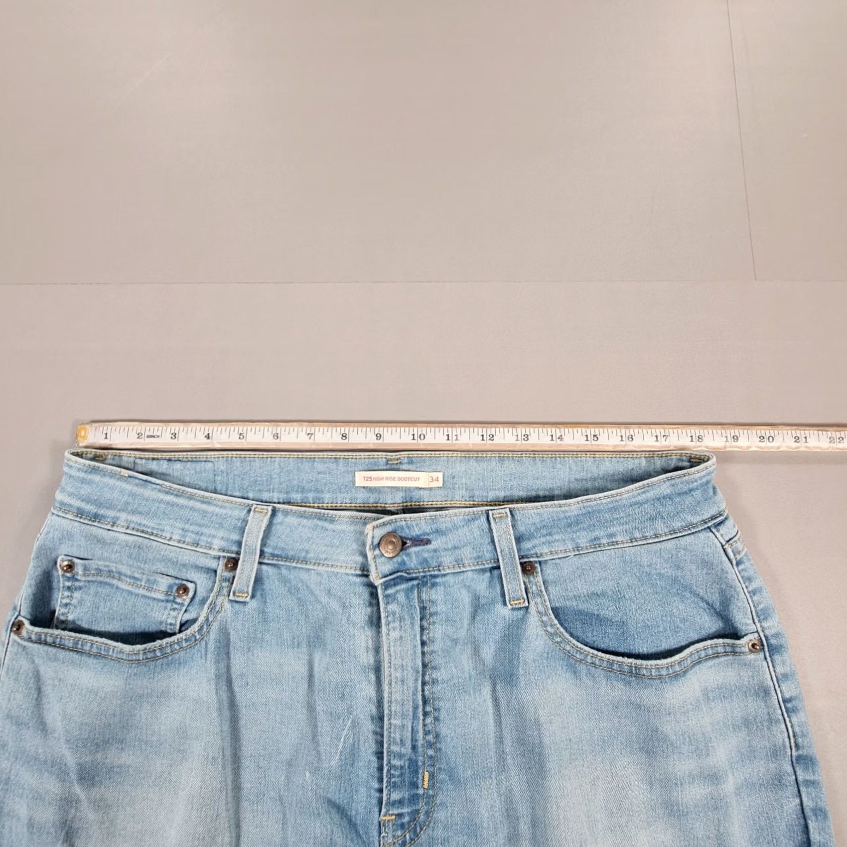 Levi's Levi's 725 Jeans Women Blue W34 L32 High Rise Bootcut Stretch Denim Zip Fly 5-Pocket Design Slim Regular Modern City Dress Up Womens Size 24" / US 00 / IT 34 - 6 Thumbnail