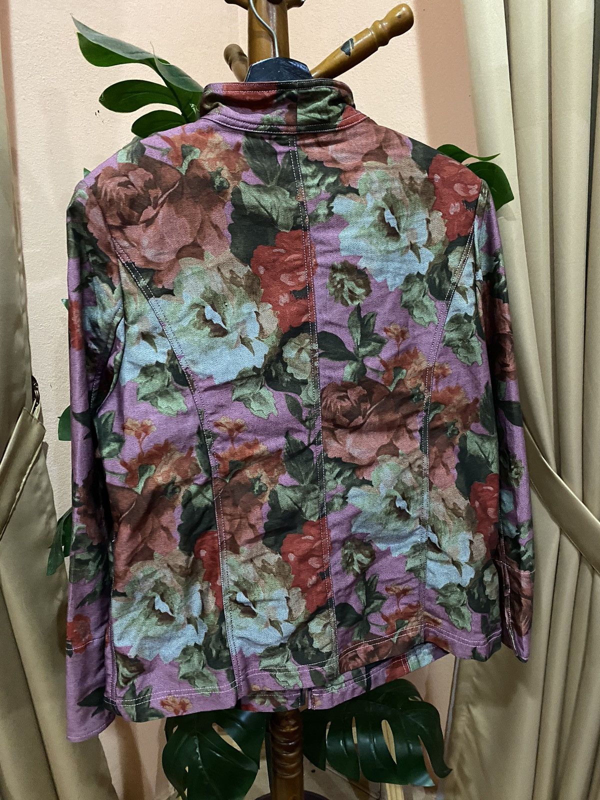Designer Vicky Valère Paris Floral Jacket French Made Vintage Fashion Size M / US 6-8 / IT 42-44 - 9 Thumbnail