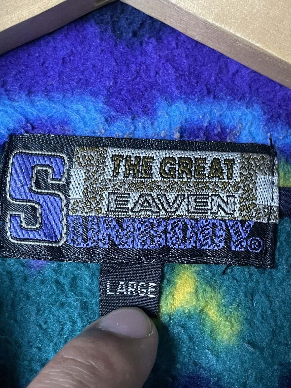 Japanese Brand × Vintage Great Heaven Sunbody Abstract Pattern Fleece Jacket (110) Size US L / EU 52-54 / 3 - 6 Thumbnail