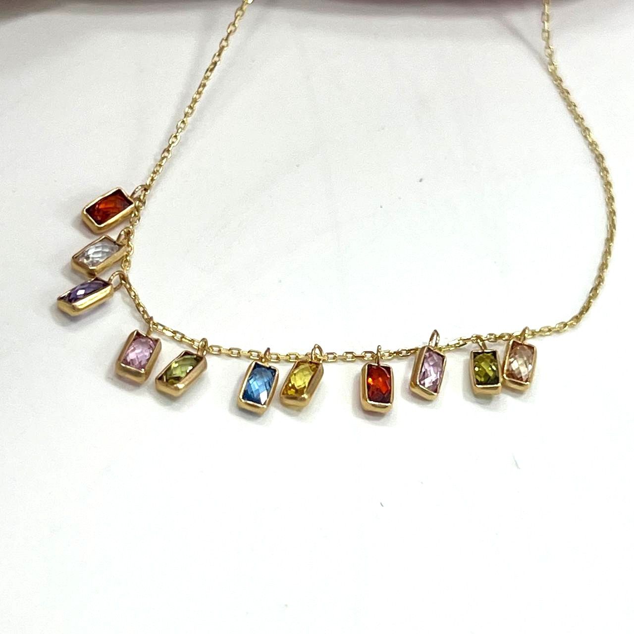 Other Elegant 14K gold bracelet adorned with vibrant multicolored Size ONE SIZE - 2 Thumbnail