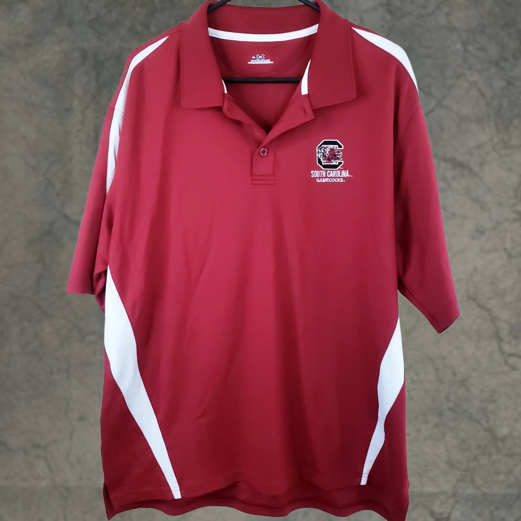 Under Armour Under Armour Polo Shirt Mens XL Red Performance University South Carolina Gamecocks Logo Shirt Sports Football Golf Walking Size US XL / EU 56 / 4 - 1 Thumbnail