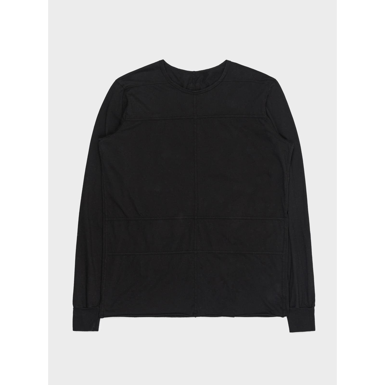 image of Rick Owens Paneled Black Long-Sleeve, Men's (Size Small)