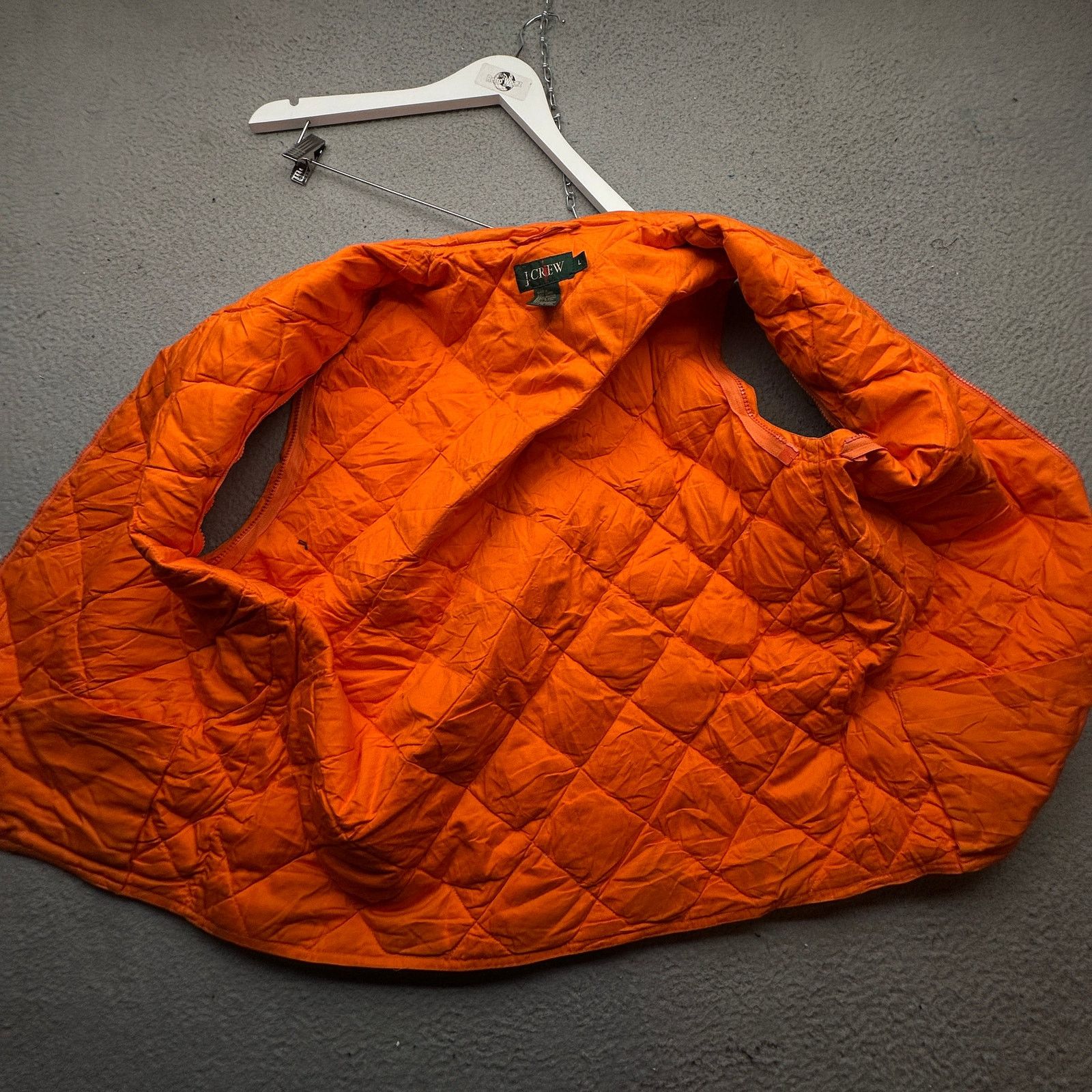 J.Crew VTG J Crew Duck Down Hunting Quilted Vest Mens Large Orange Size US L / EU 52-54 / 3 - 9 Thumbnail