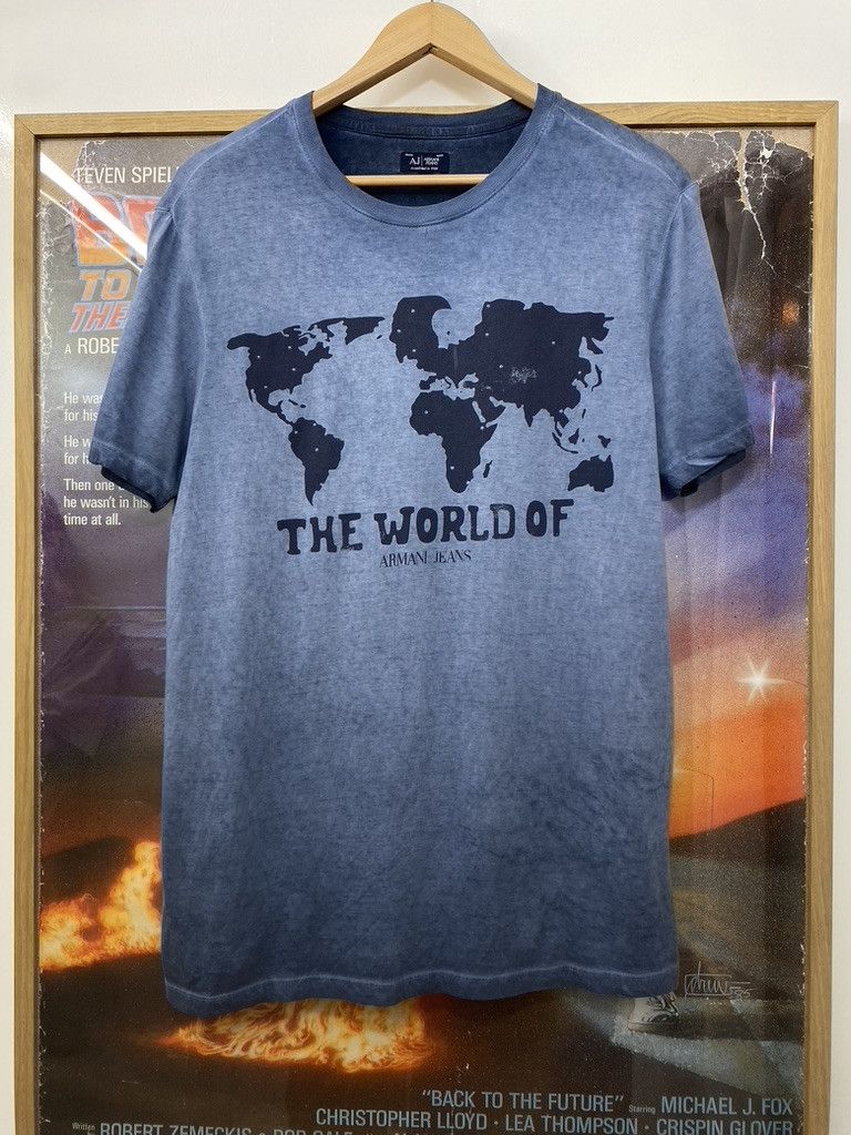 Armani The World of Armani Jeans Map T Shirt Size US L / EU 52-54 / 3 - 1 Thumbnail