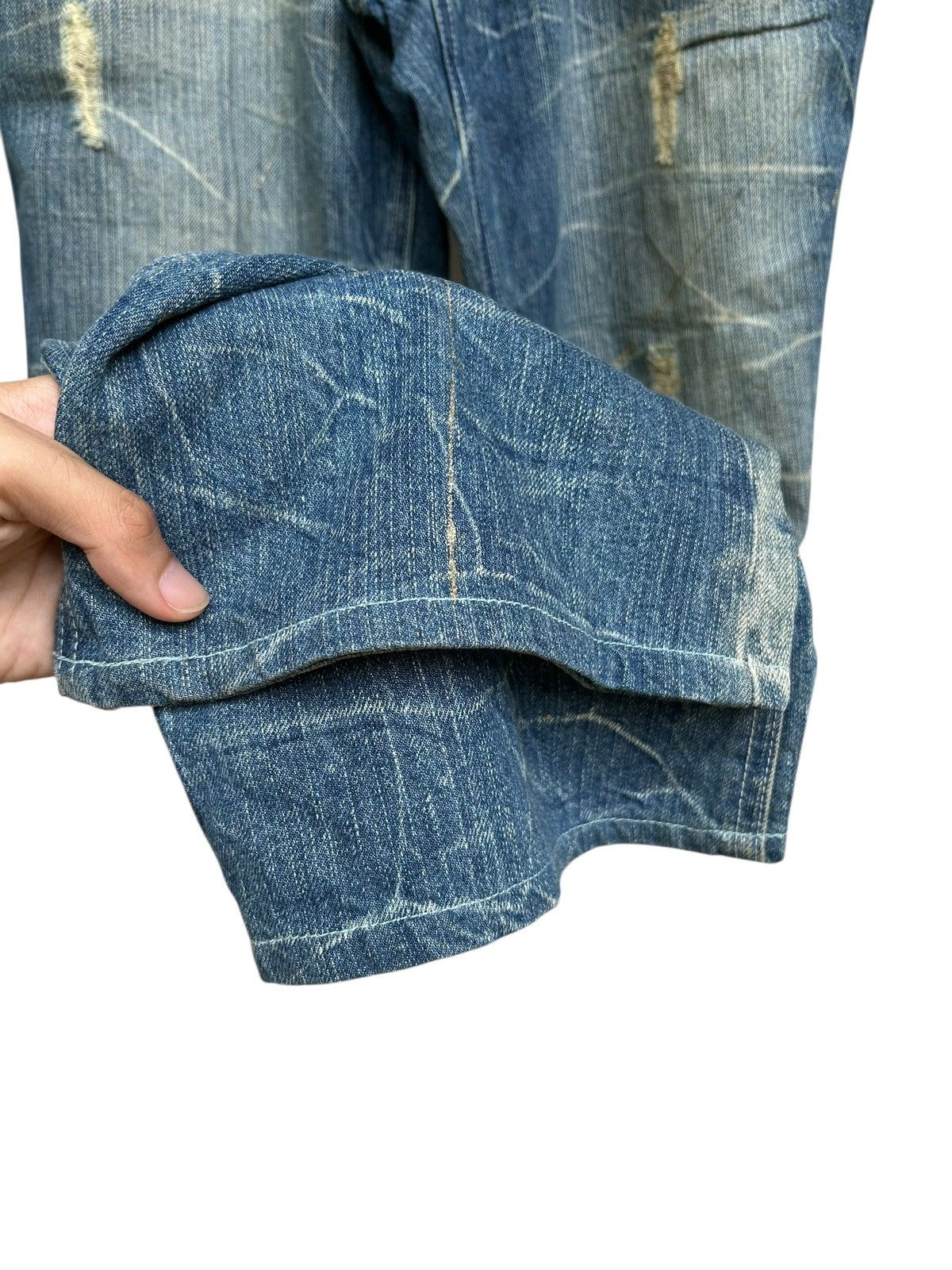 Japanese Brand × Kapital × Vintage Flare Nylaus Japanese Punk Style Distressed Denim Jeans Size US 30 / EU 46 - 9 Thumbnail