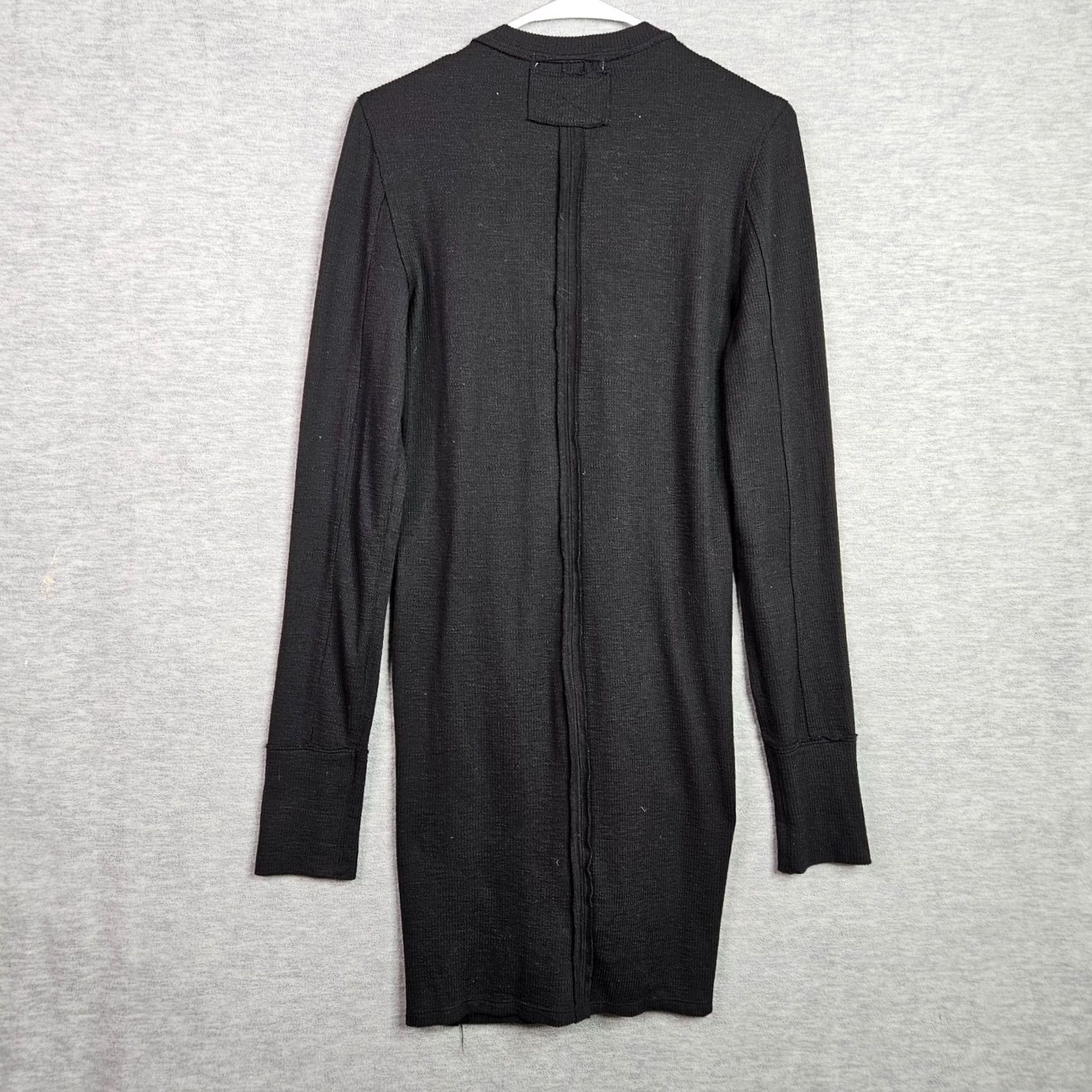 Free People We the Free People Gia Ribbed Button Up Cardigan Black Casual Dress S Size S / US 4 / IT 40 - 3 Thumbnail