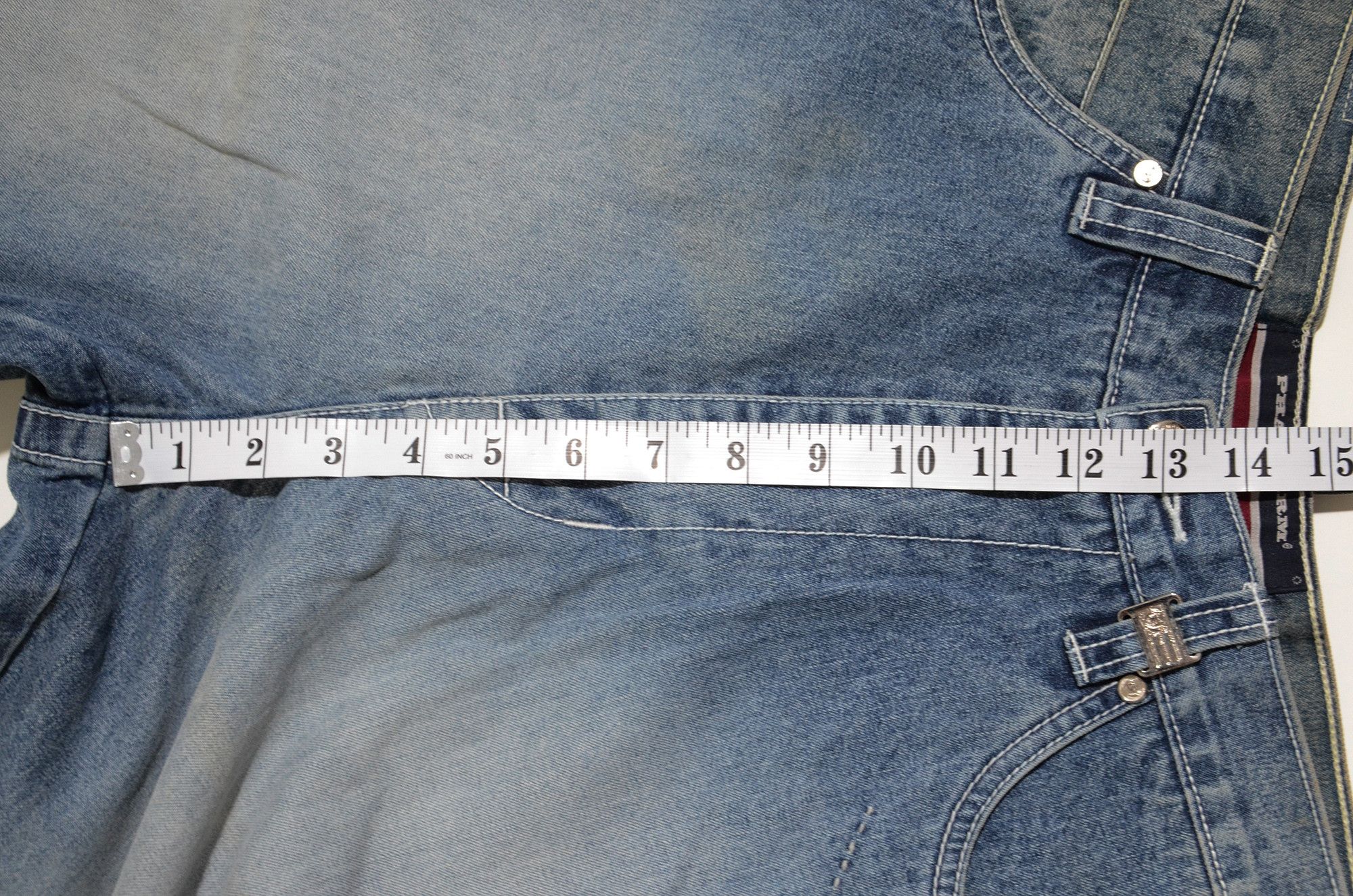 Phat Farm [Color Defects] PF Jorts Denim Shorts 90s Hiphop Streetwear Size US 30 / EU 46 - 11 Thumbnail