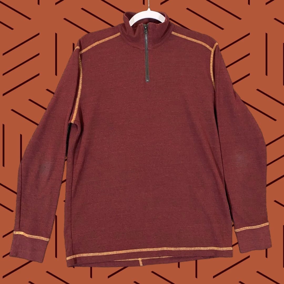 Vintage Agave Sweater Mens Medium Red Maroon Quarter Zip Pullover Hiking Casual Size US M / EU 48-50 / 2 - 1 Thumbnail
