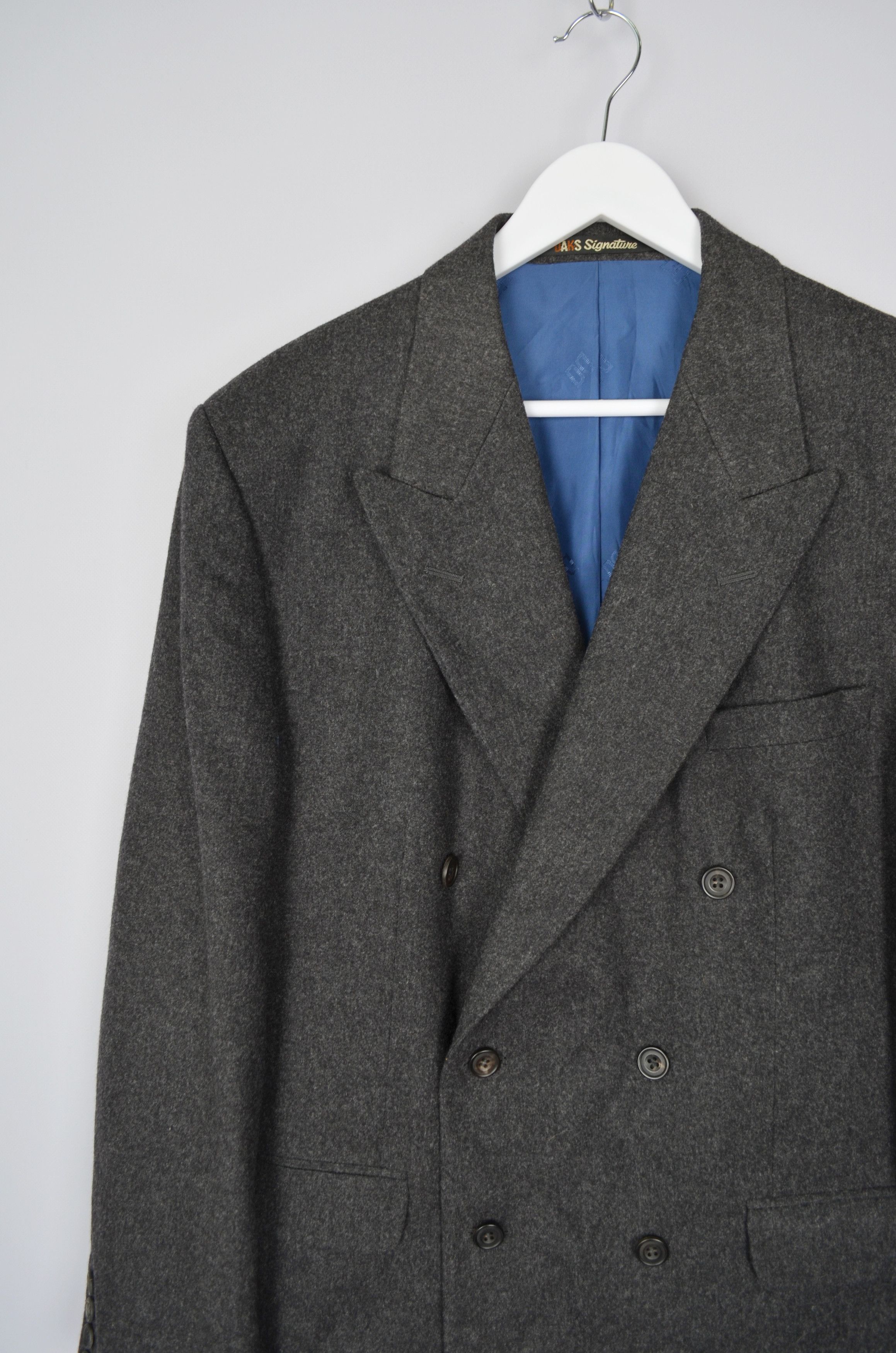 DAKS × Designer DAKS London Vintage Wool Dobuel Breasted Jacket US40/EU50 Size 40R - 14 Thumbnail