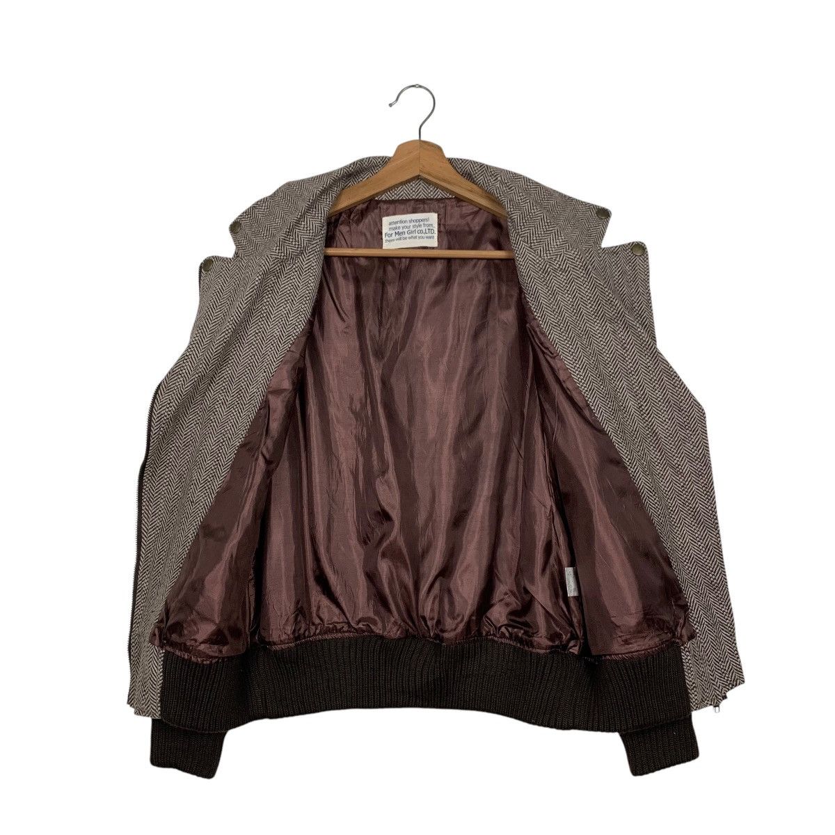 Japanese Brand FOR MEN GIRL Herringbone Double Collar Jacket #2452-C110 Size M / US 6-8 / IT 42-44 - 11 Thumbnail